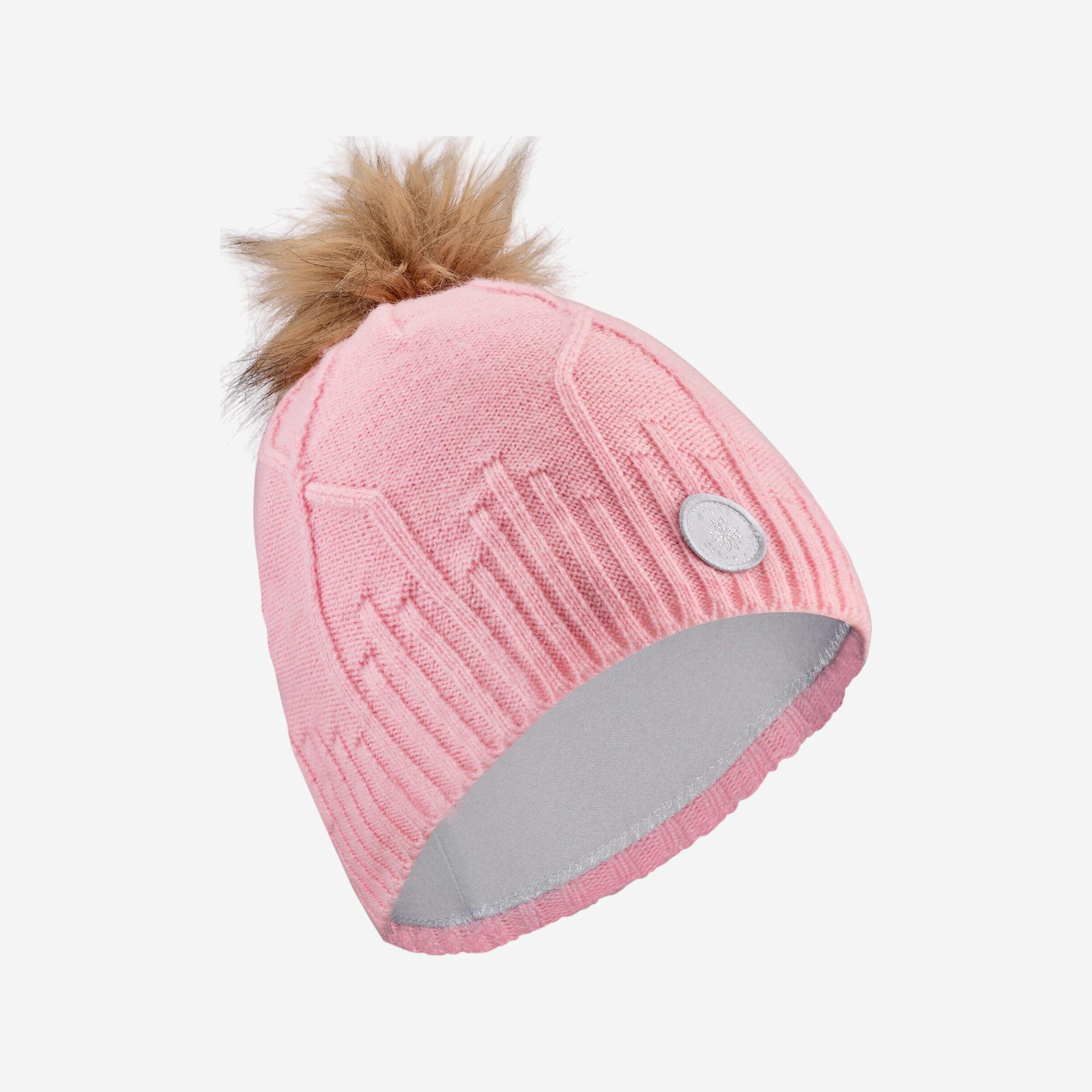 Tuque torsadee femme Fur Virgin Rose Wedze Decathlon