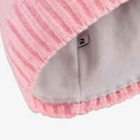 Adult Virgin Fur Cable-knit Hat - Pink