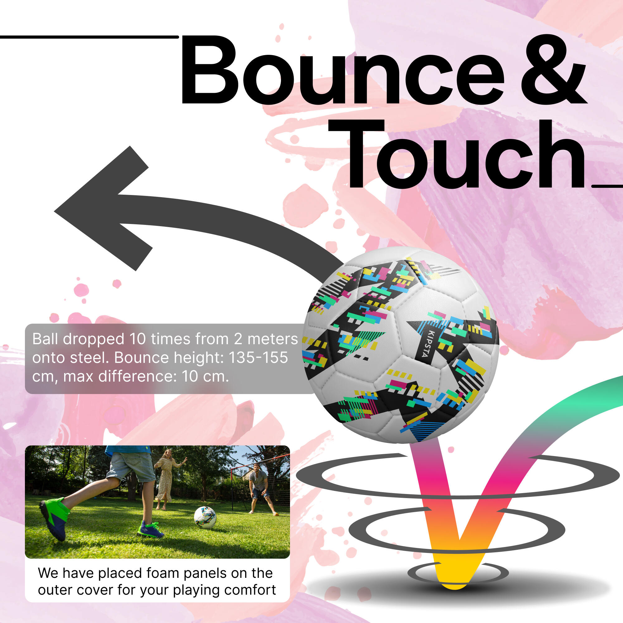 Football Kids Learning Ball Size 5 White Black