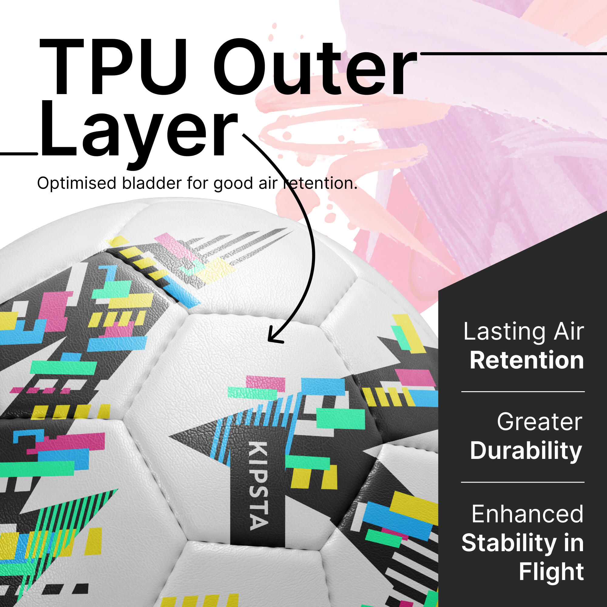 Football Kids Learning Ball Size 5 White Black