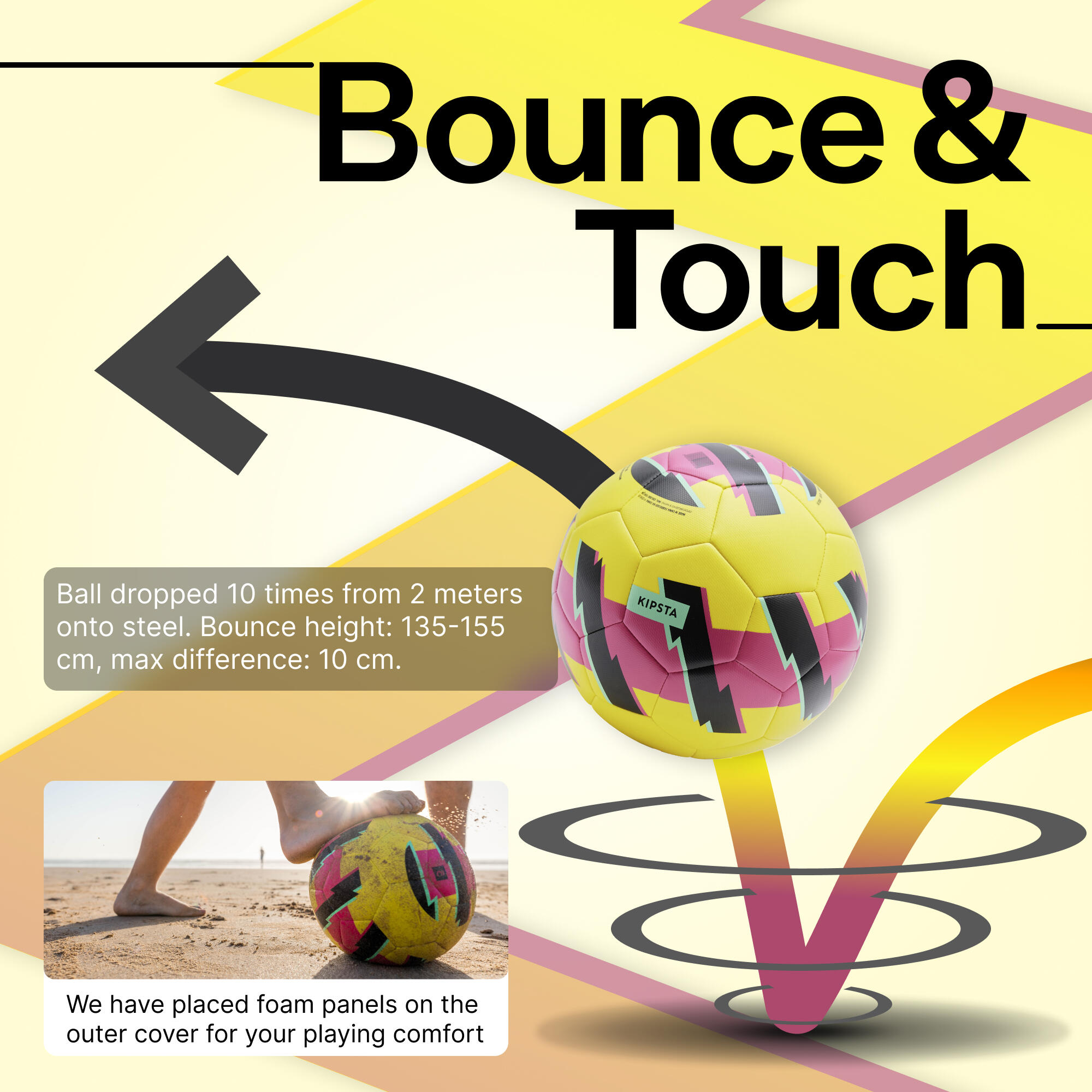 Football Kids Learning Ball Size 5 Yellow Pink