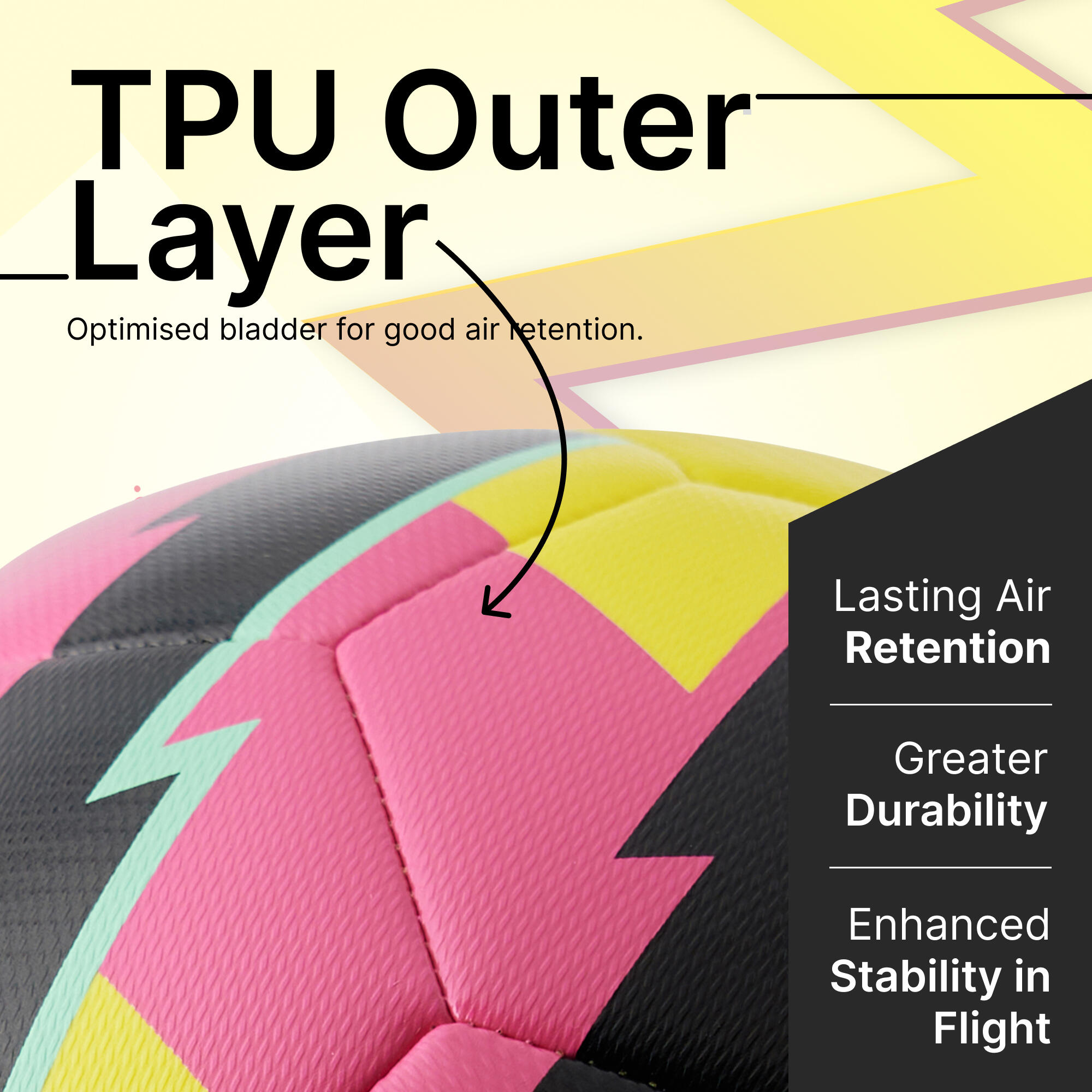 Football Kids Learning Ball Size 5 Yellow Pink