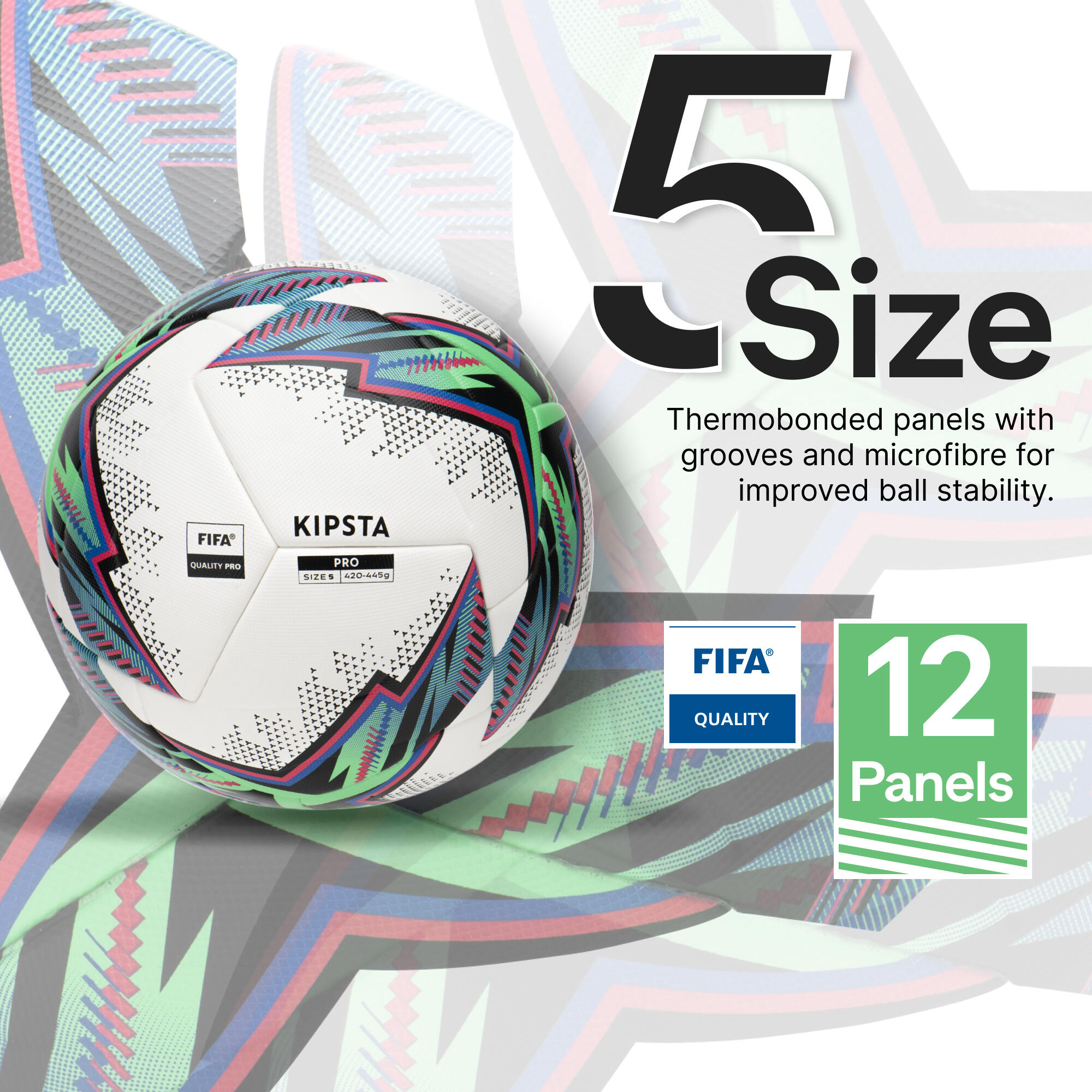 Thermobonded Size 5 FIFA Quality Football Pro Ball - White