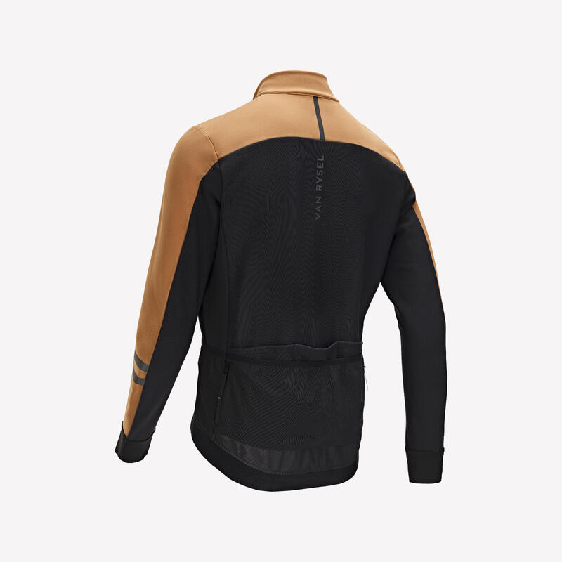 Chaqueta Ciclismo Carretera Endurance Hombre Negro Marrón Invierno