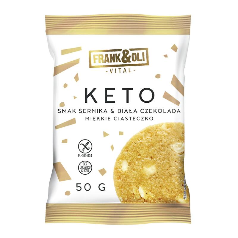 Keto miękkie ciasteczko sernik i biała czekolada 50 g