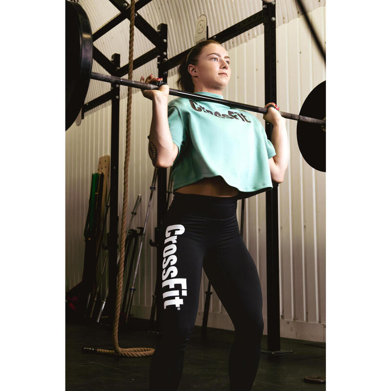 Tee shirt de crossfit®  crop top femme, vert
