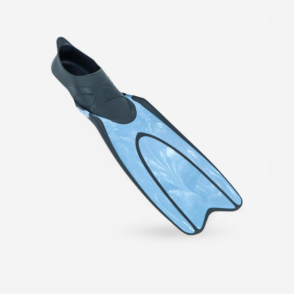 Palmes plongée - ff 100 react marbre Bleue