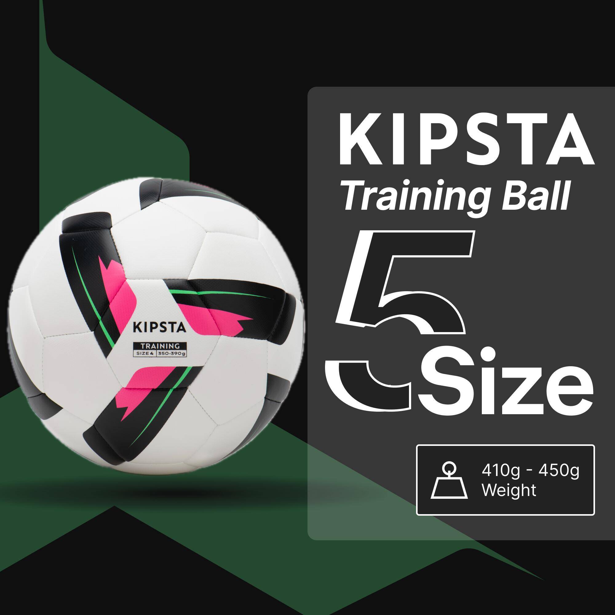 Size 5 Machine-Stitched Football Training Ball - White -  2