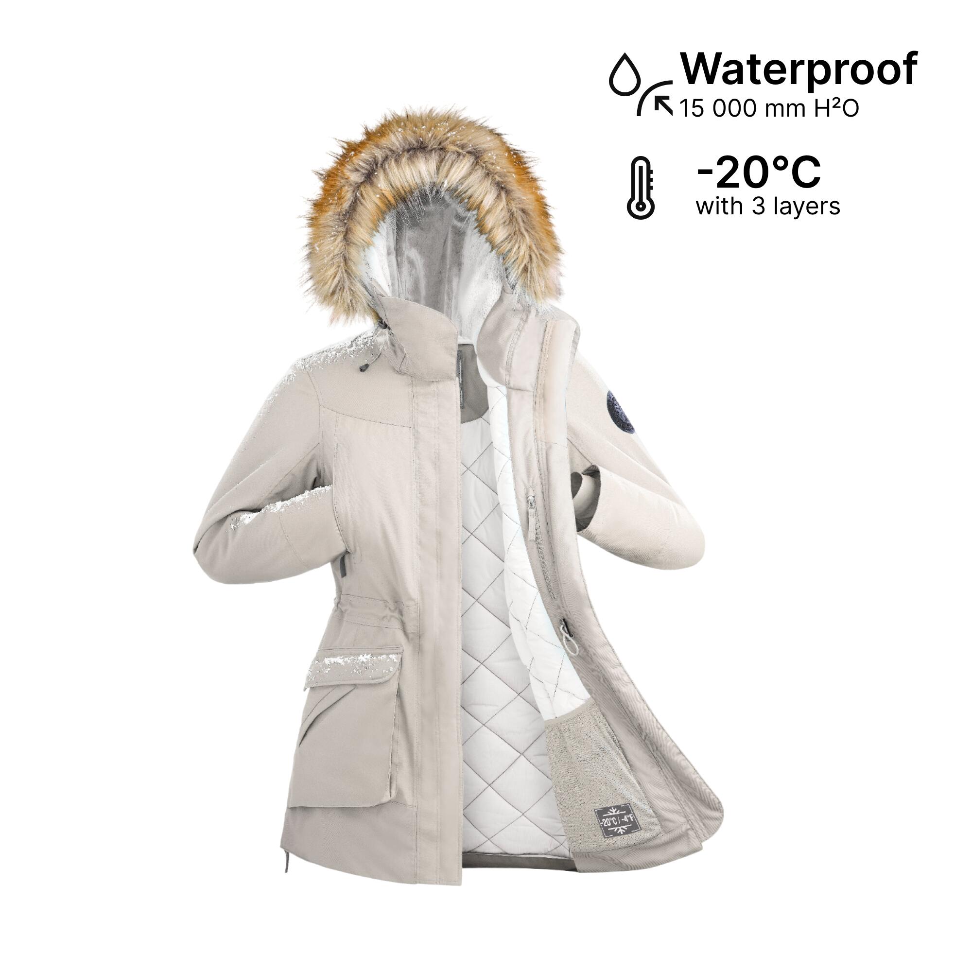 Women's Waterproof Hiking Parka -20°C NH900 - Beige 2/29