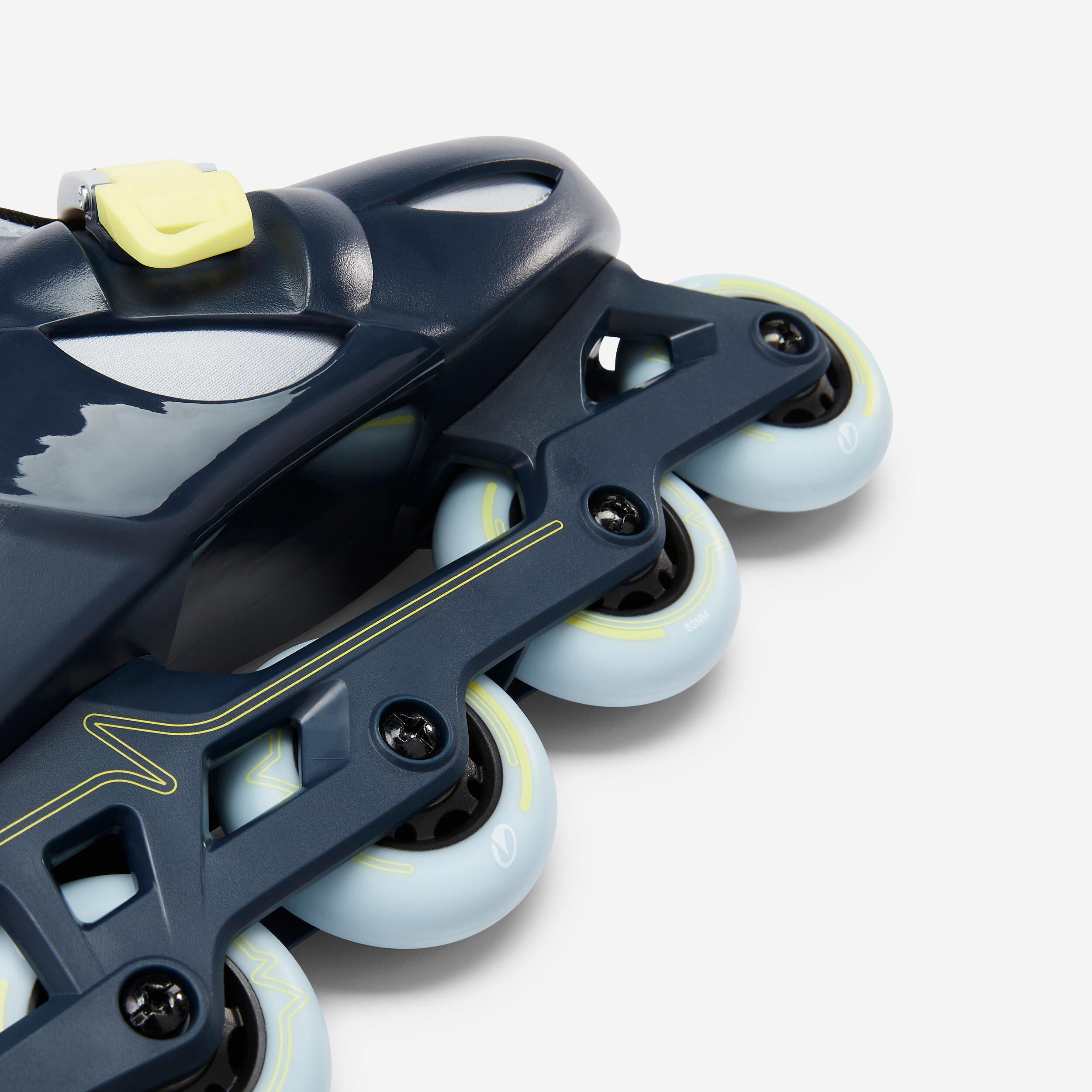 Kids' Inline Skates Adjustable to 3 Sizes - Play 5 Blue/Lemon yellow - OXELO