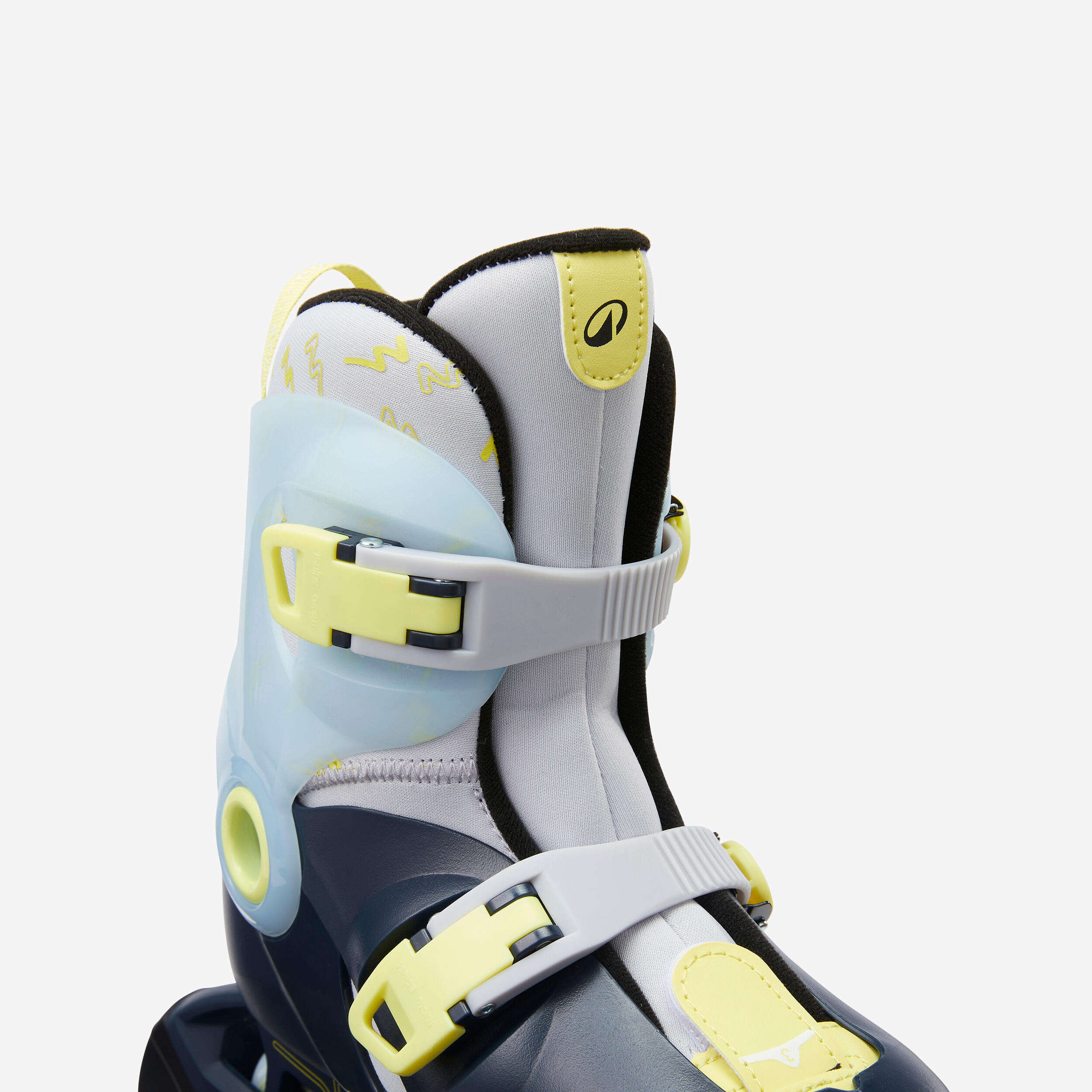 Patins à roues alignées réglables sur 3 tailles enfant - Play 5 bleu citron - OXELO