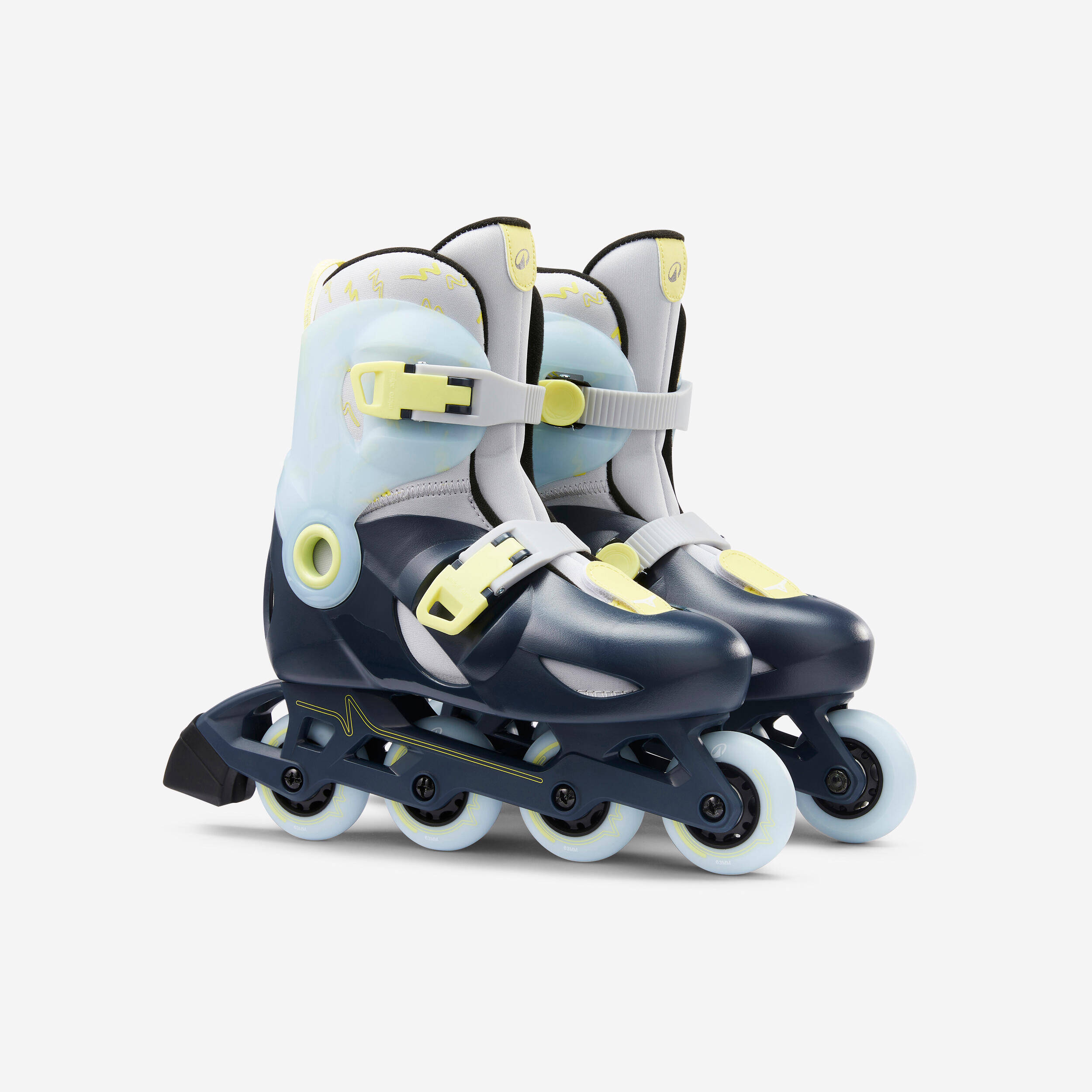 Play 5 Kids' Inline Skates - Blue/Lemon yellow -  2