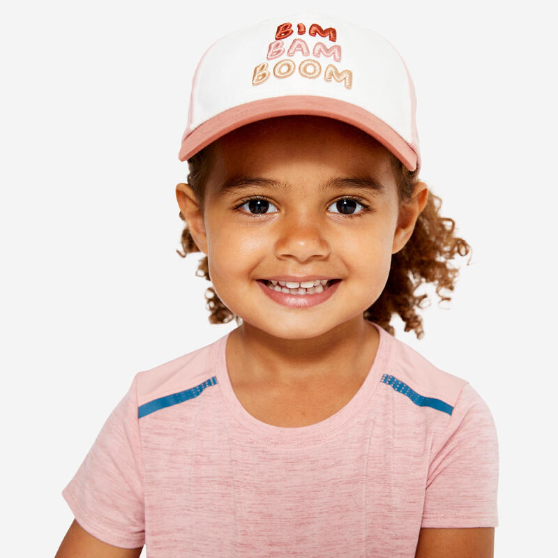 Cap 500 verstellbar Kinder weiss mit rosa Muster 