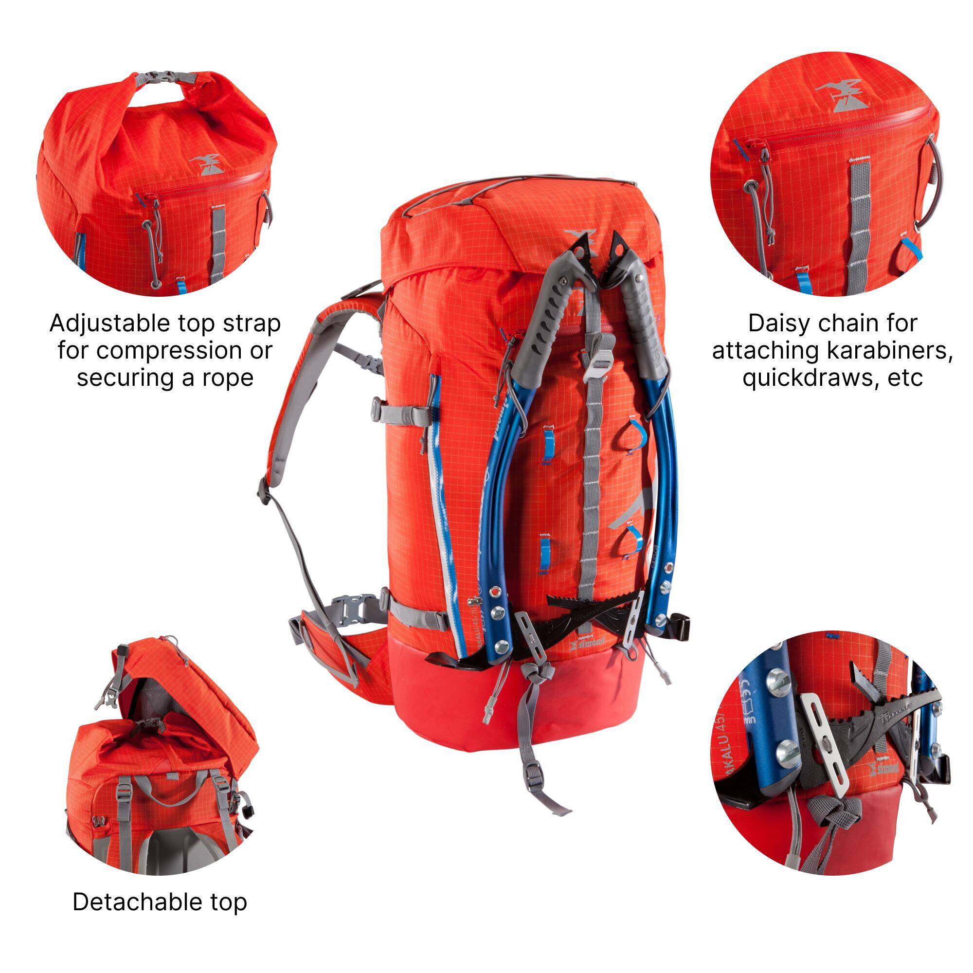 Mountaineering Backpack 70 Litres - Makalu 45/70 Red -  4