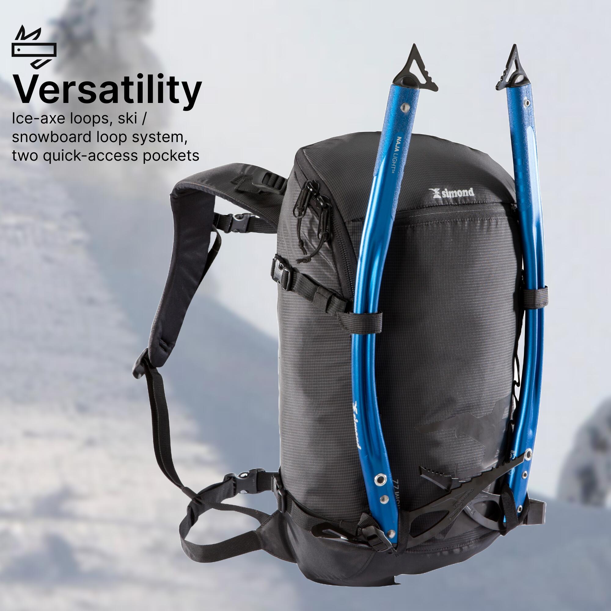Mountaineering Backpack 22 Litres Alpinism 22 Black