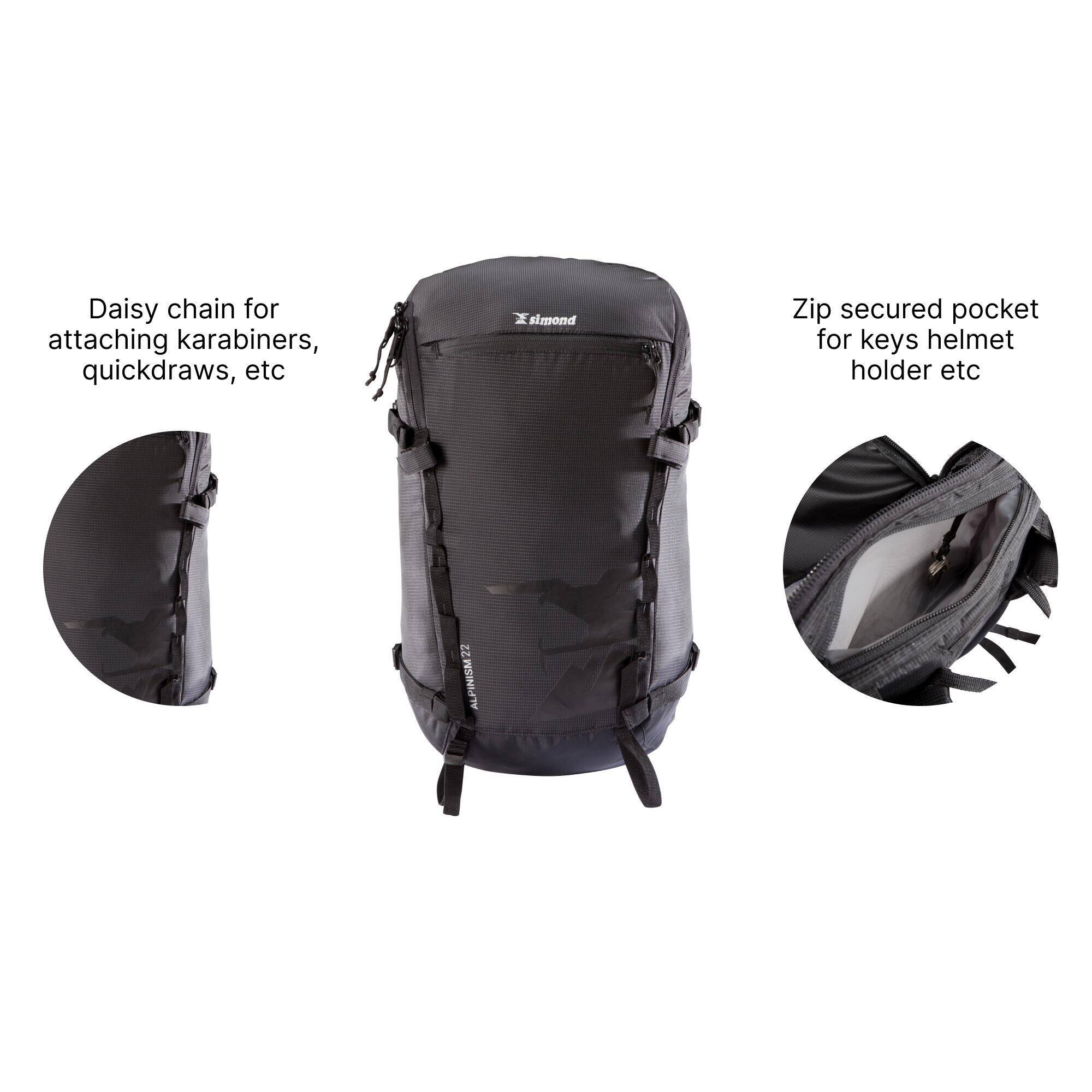 Mountaineering Backpack 22 Litres - Alpinism 22 Black -  4