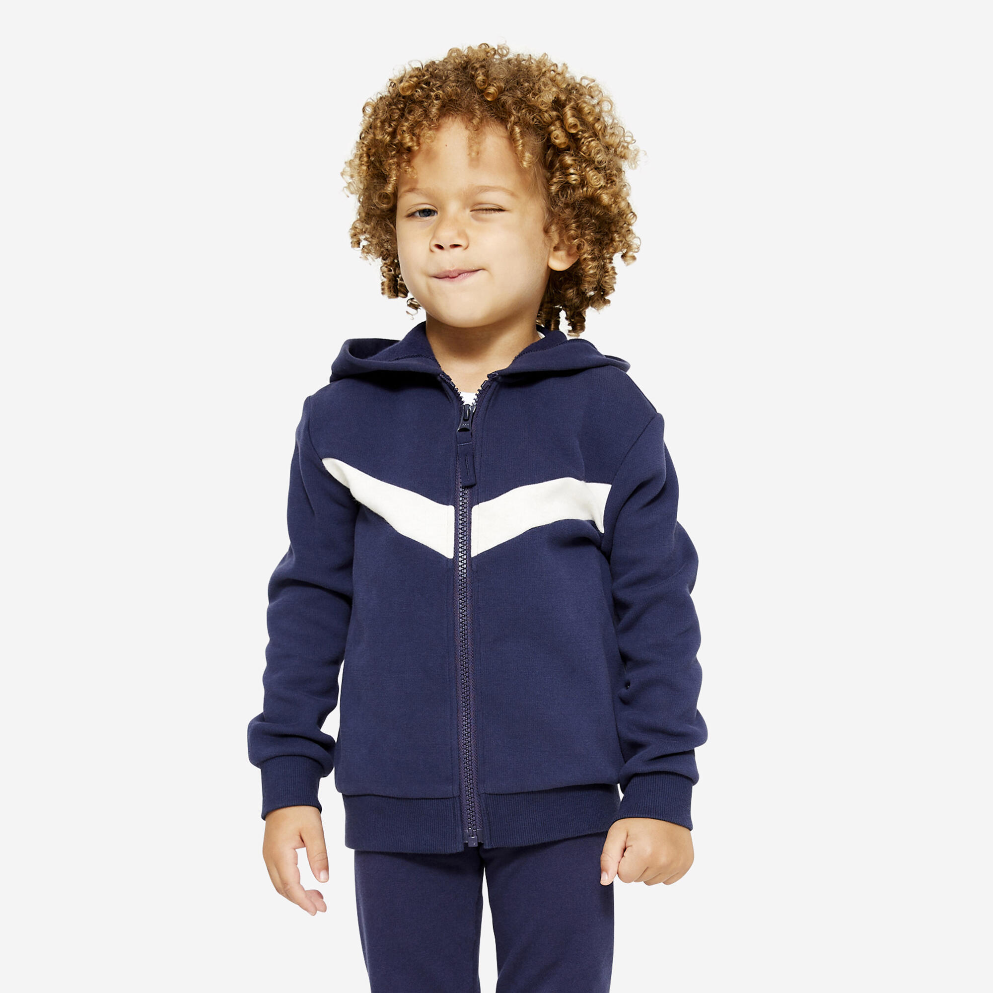 Top felpato con zip per bambini - Basic Blue