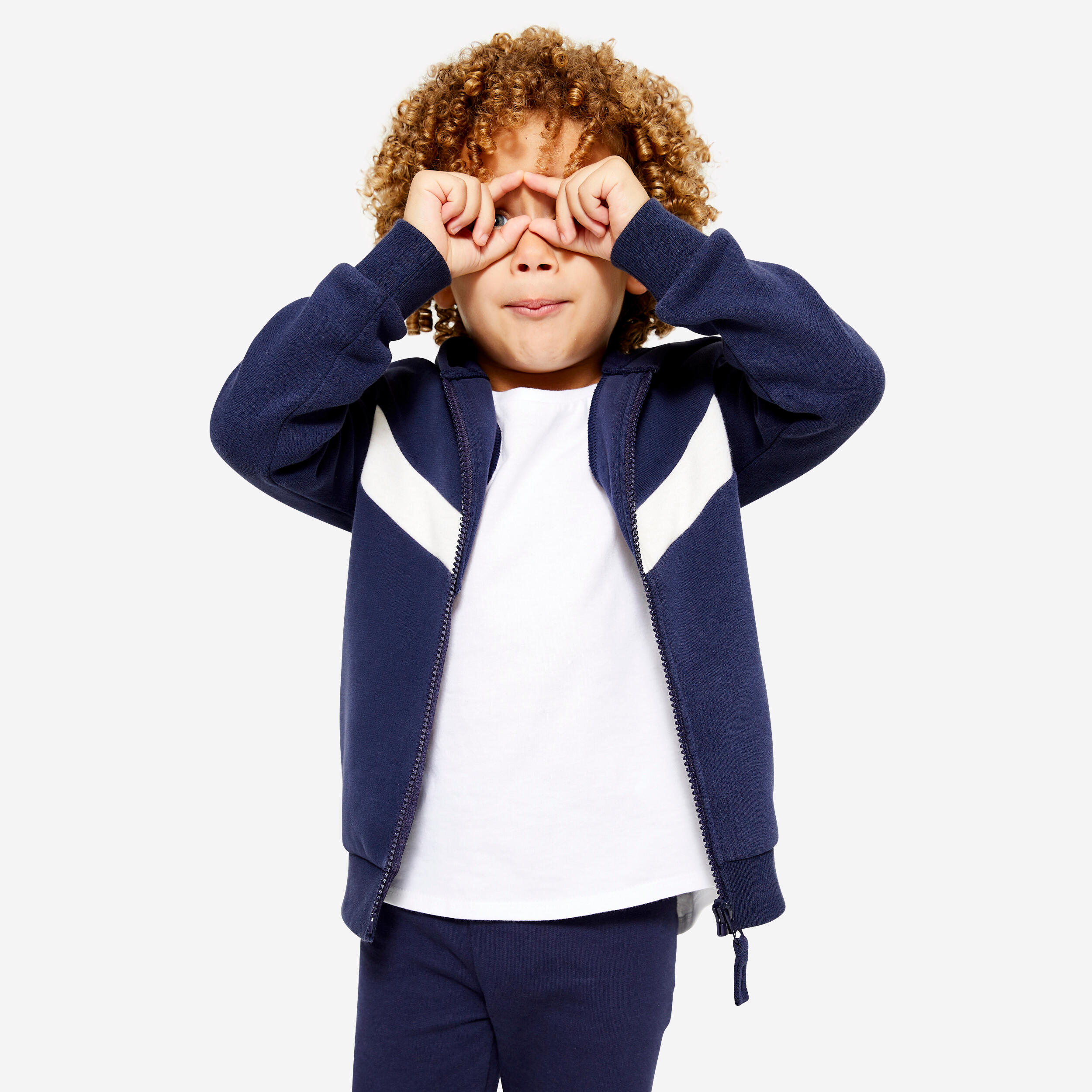 Kids’ Zippered Sweatshirt - Blue - DOMYOS