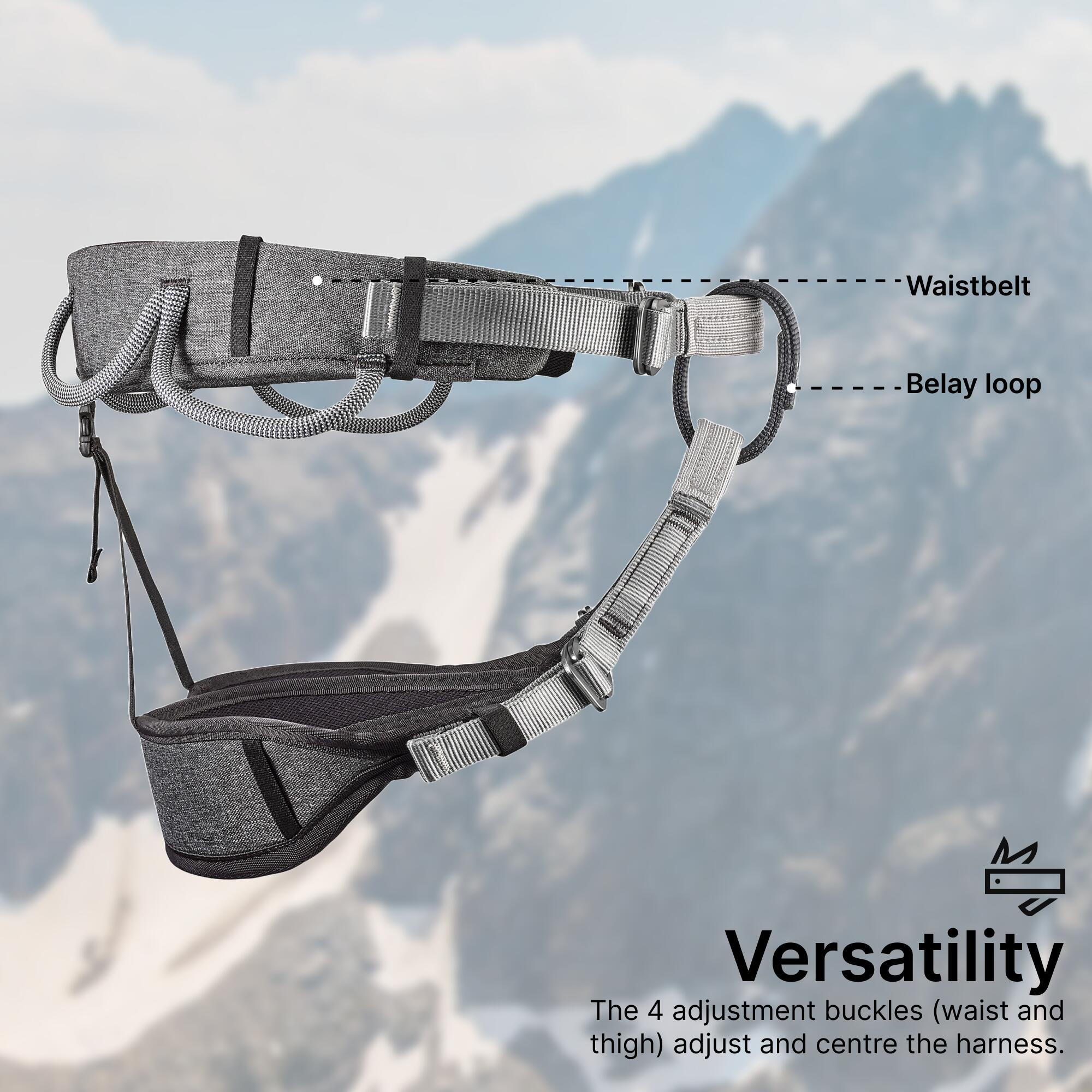 Climbing and Mountaineering Harness - Klimb Black