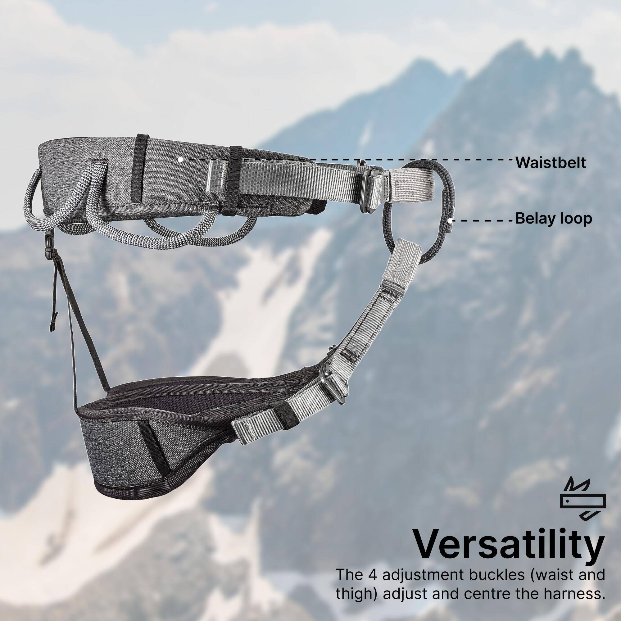 Climbing and Mountaineering Harness - Klimb Black -  4