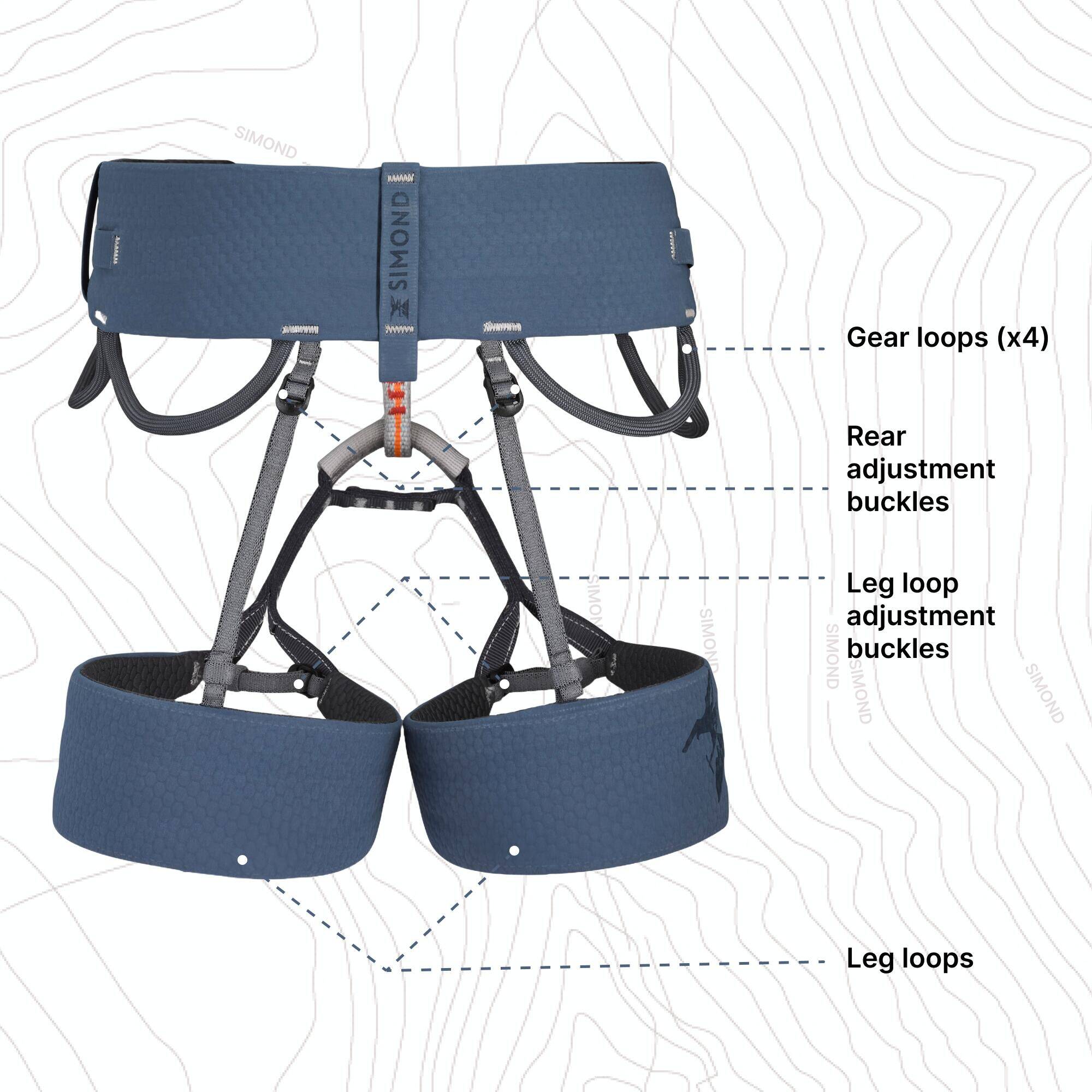 MENS HARNESS FOR ROCK CLIMBING AND MOUNTAINEERING VERTIKA BLUE -  4