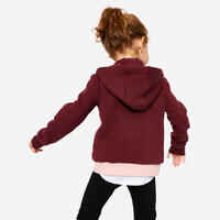 Baby's Zip-Up Sweatshirt - Plain Burgundy/Pink