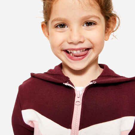 Baby's Zip-Up Sweatshirt - Plain Burgundy/Pink