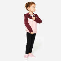 Baby's Zip-Up Sweatshirt - Plain Burgundy/Pink