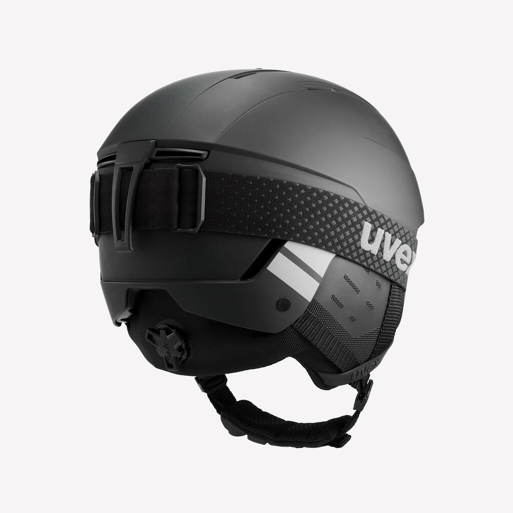 Adult Ski Helmet + Goggles, UVEX Black