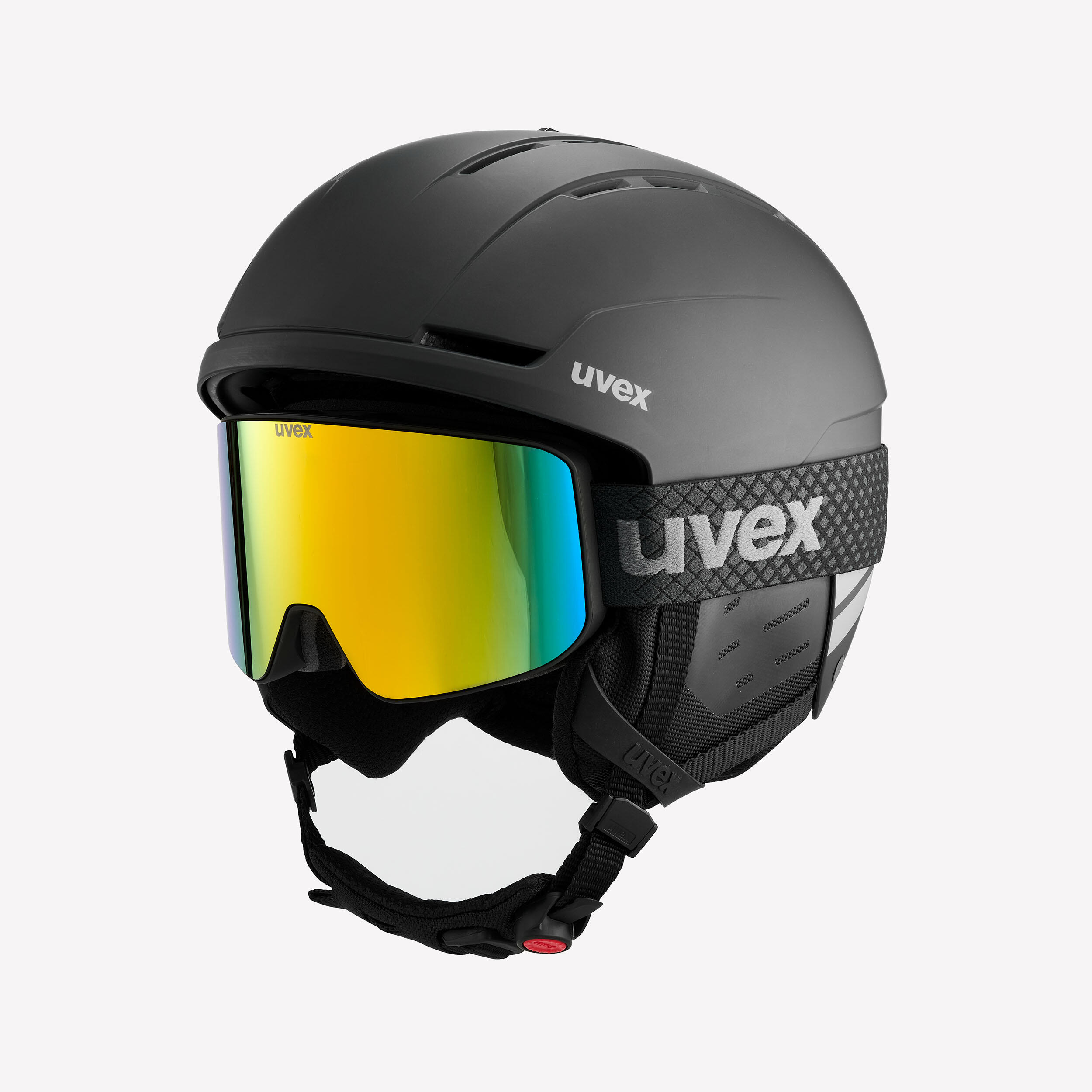 UVEX Conjunto casco + máscara de esquí adulto, UVEX negro 