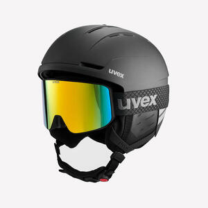 Conjunto casco + máscara de esquí adulto, UVEX negro