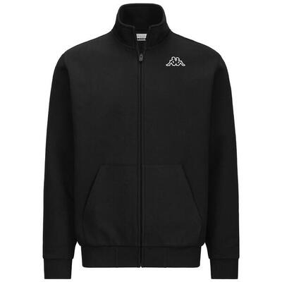 Felpa Nera con Zip Kappa