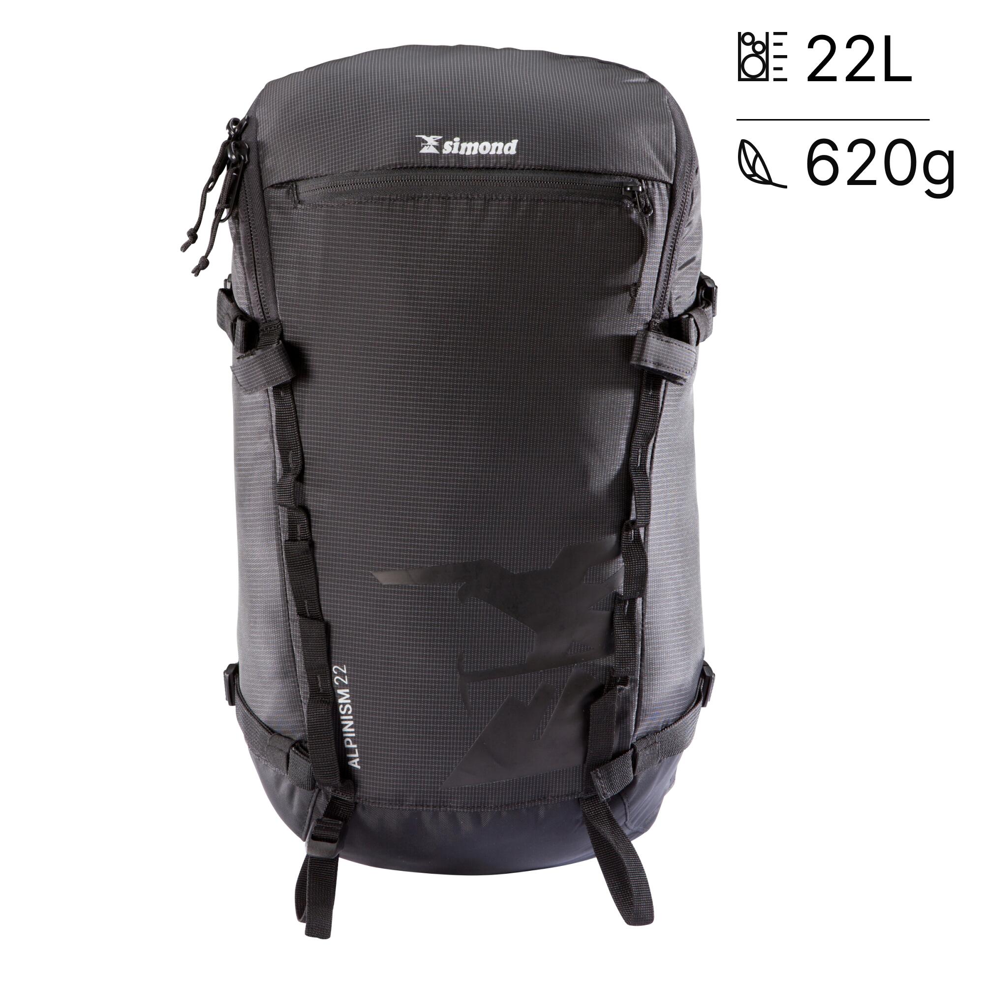 Mountaineering Backpack 22 Litres - Alpinism 22 Black