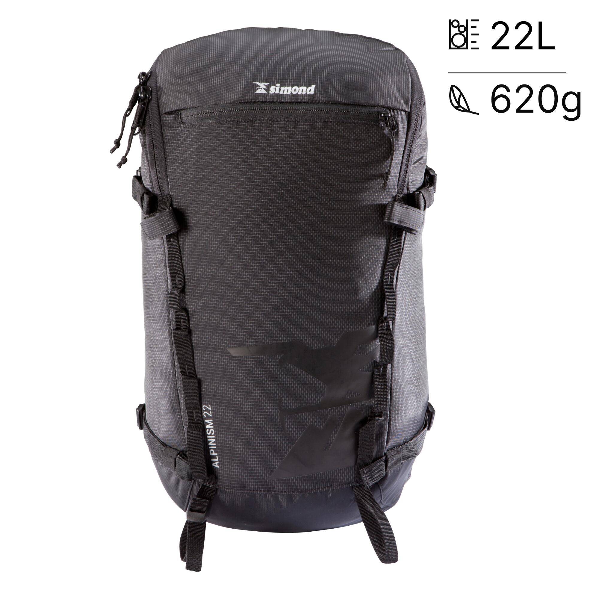 Mountaineering Backpack 22 Litres - Alpinism 22 Black