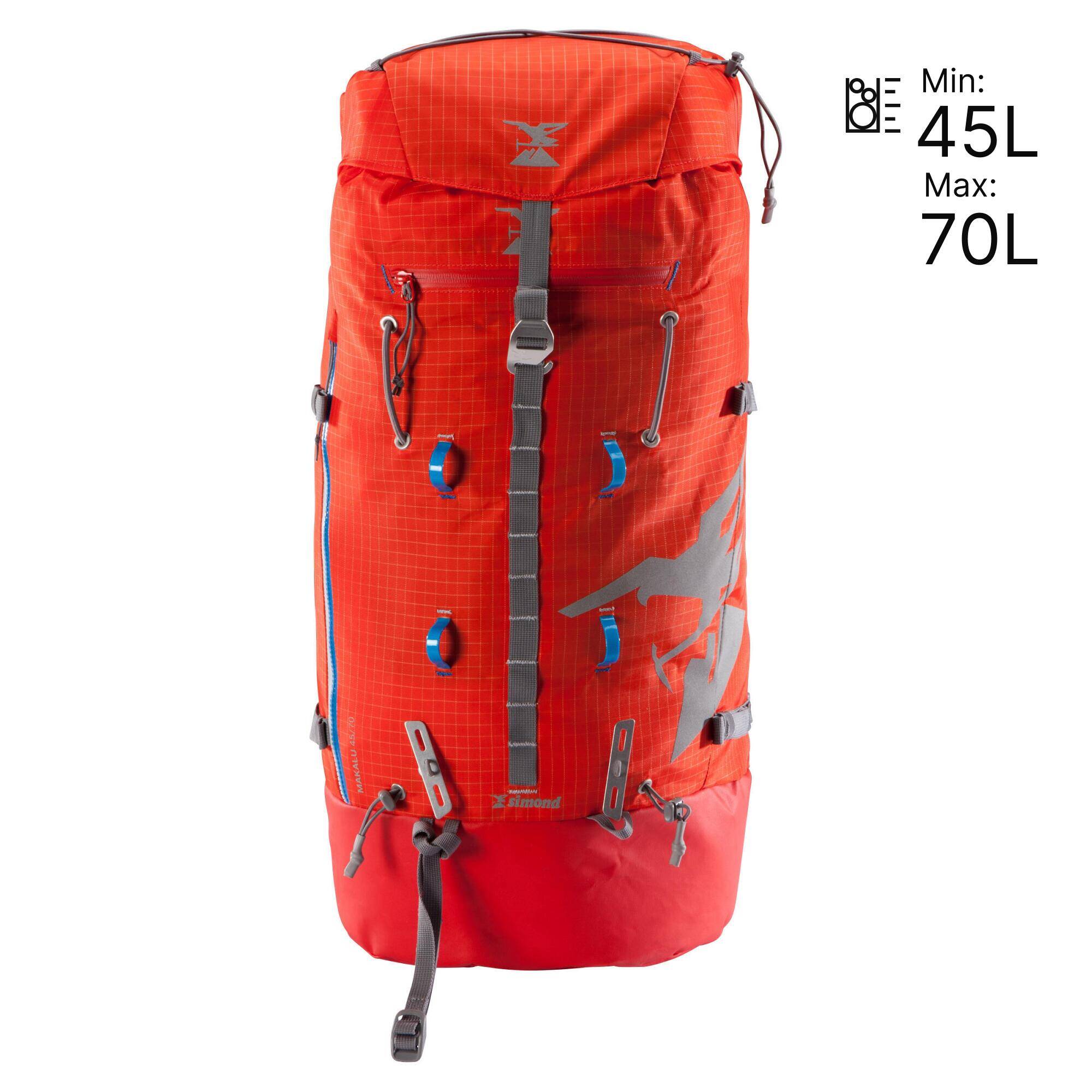 Mountaineering Backpack 70 Litres - Makalu 45/70 Red -  1