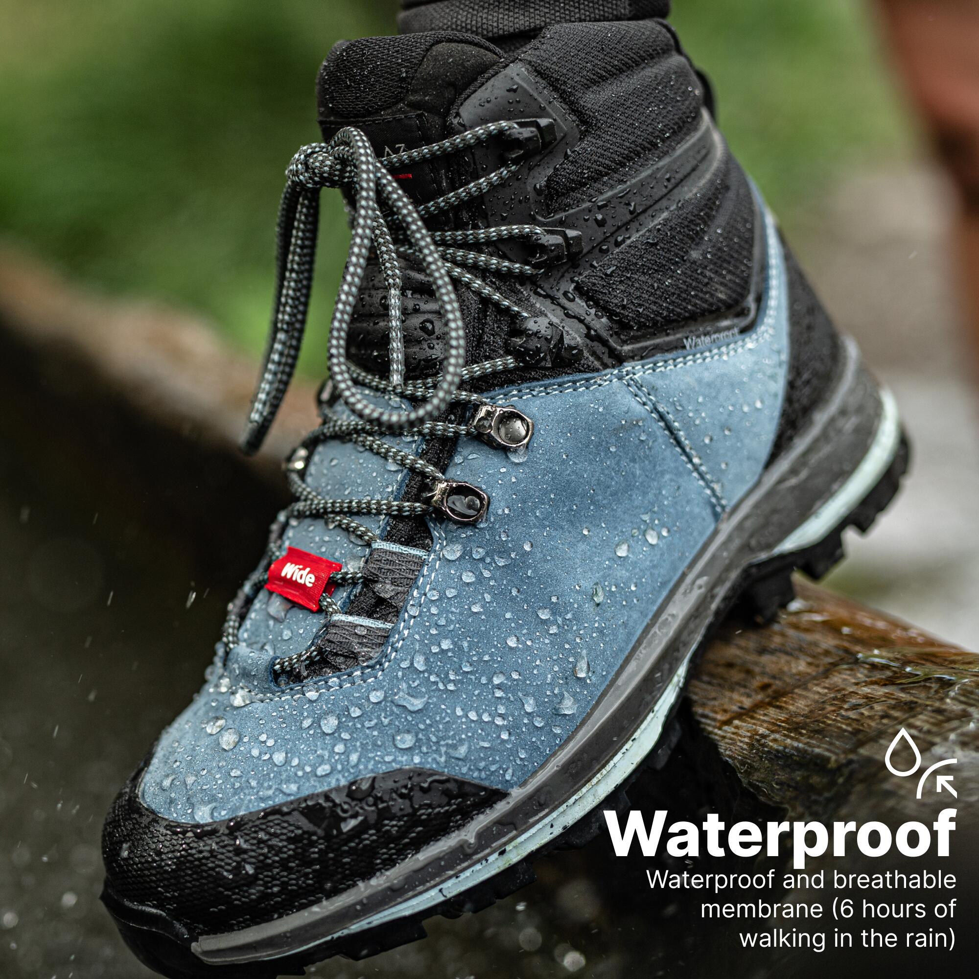 Women's Waterproof Leather High Trekking Boots - MT100