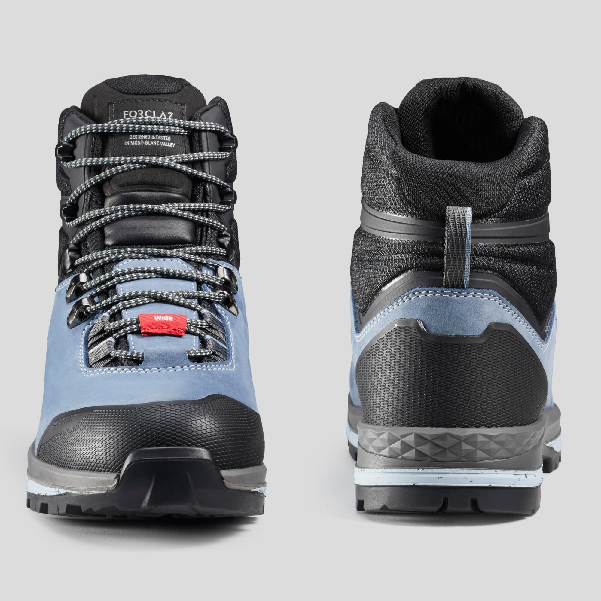 Women's Waterproof Leather High Trekking Boots - MT100