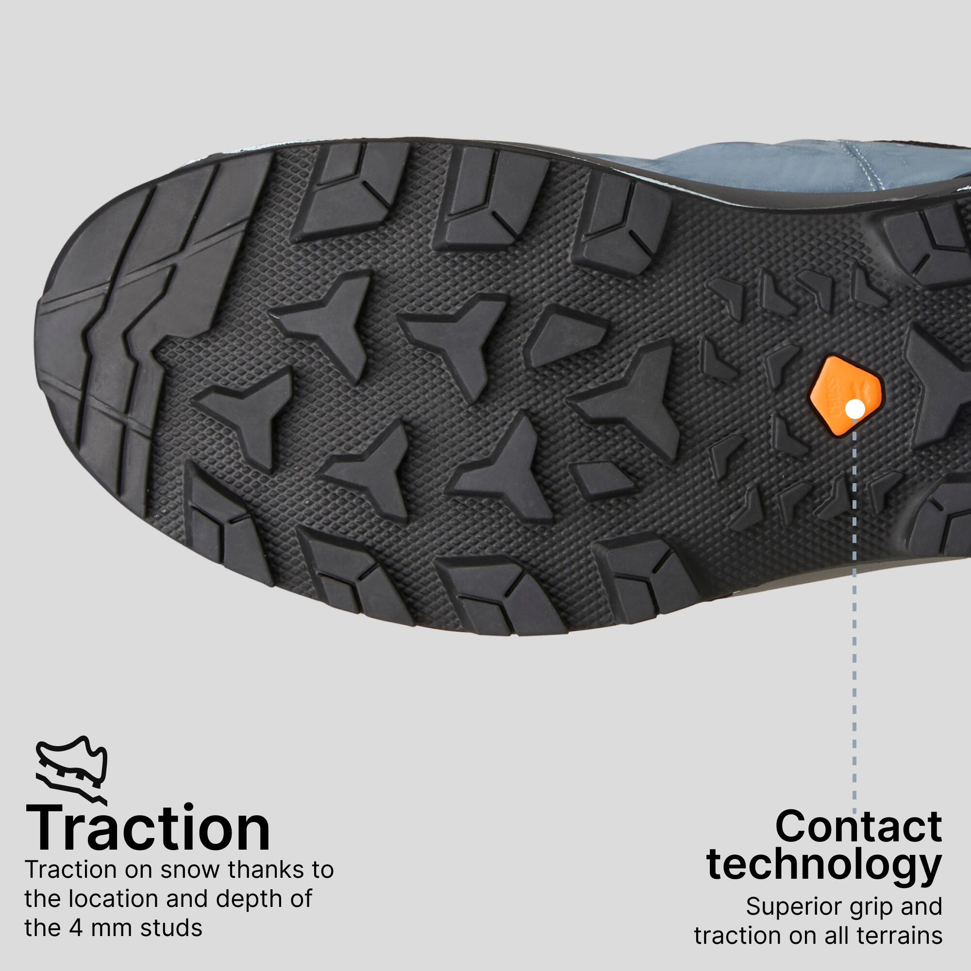 Women's Waterproof Leather High Trekking Boots - MT100