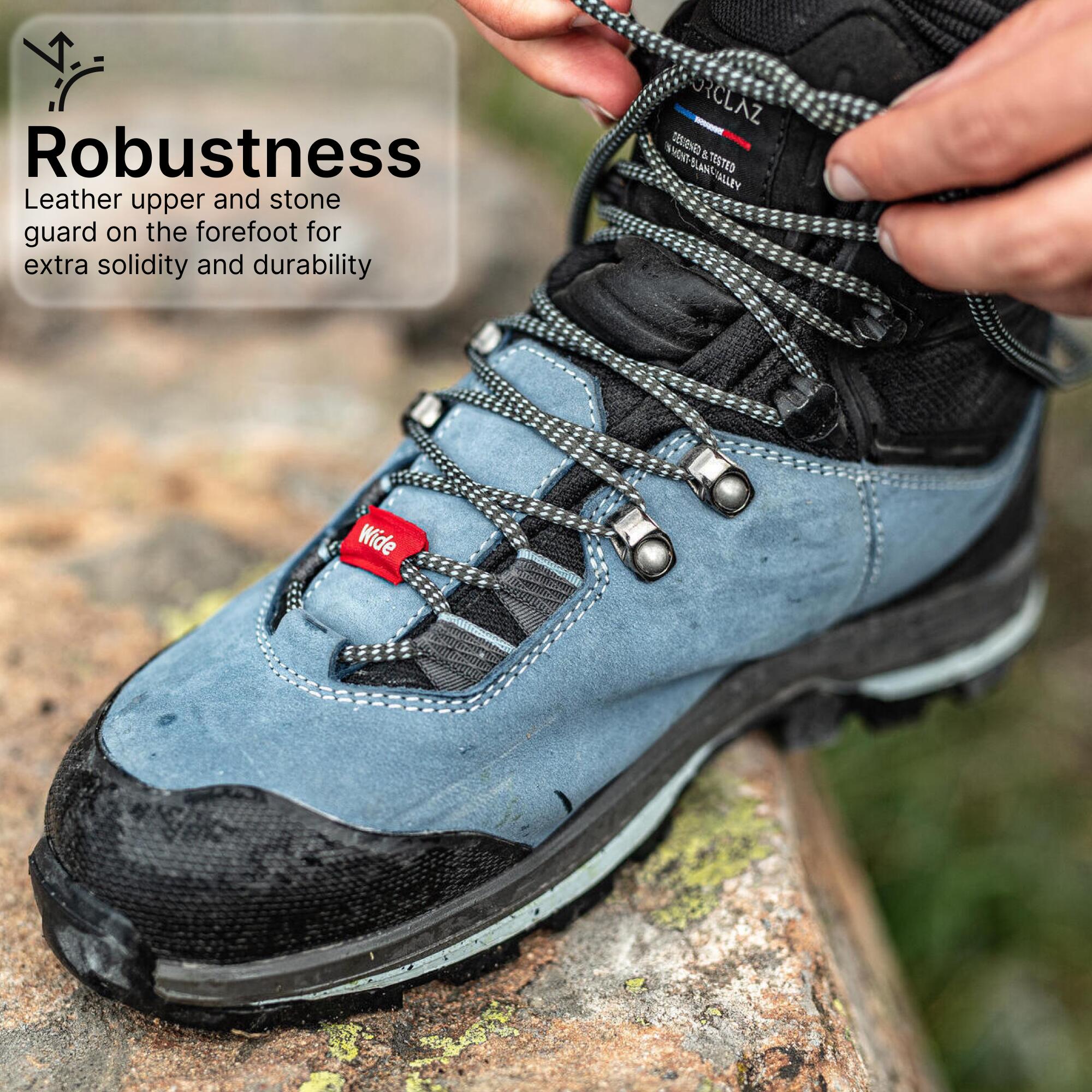 Women's Waterproof Leather High Trekking Boots - MT100