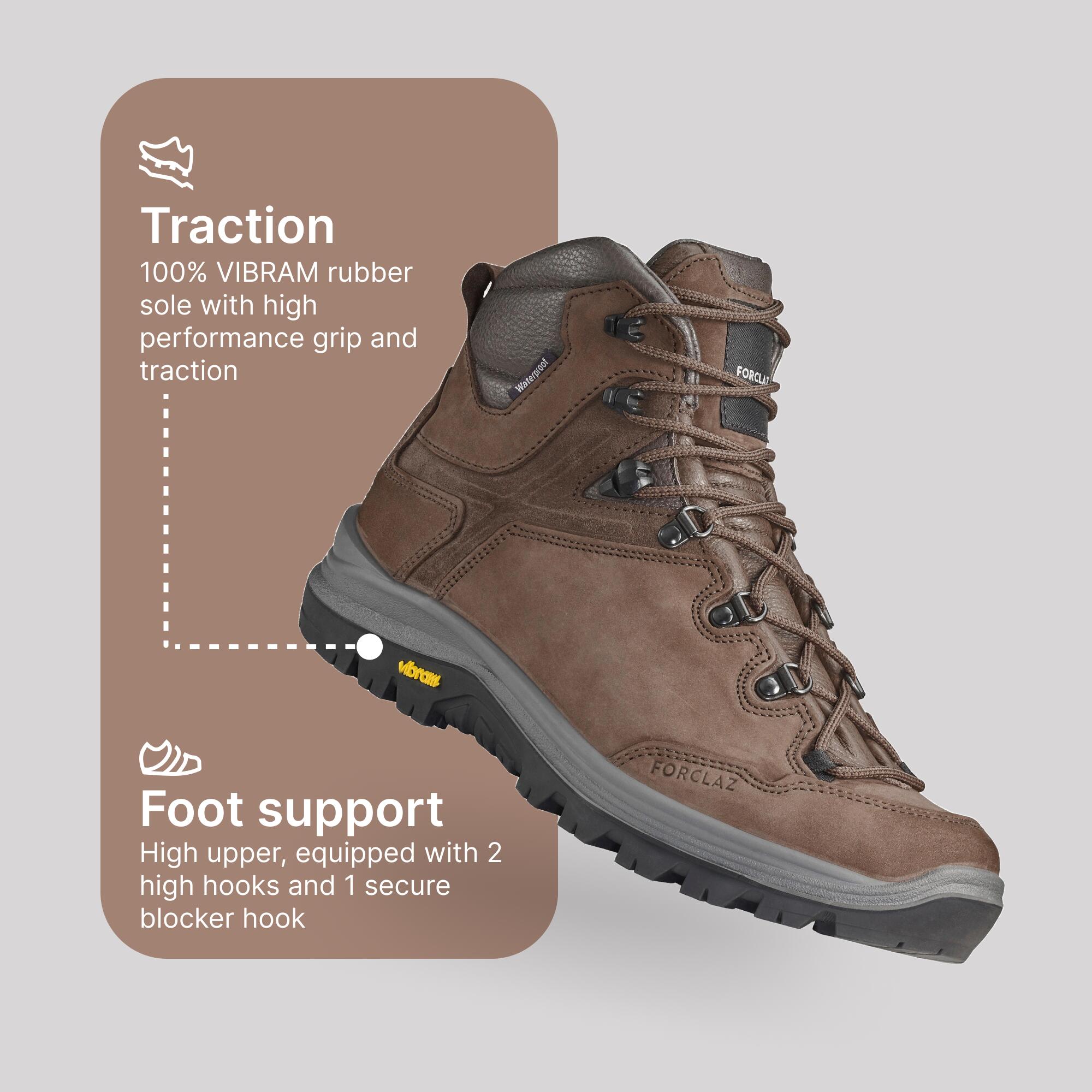 Brown Hiking B Men's Leather Boots Waterproof Vibram MT500 Brown