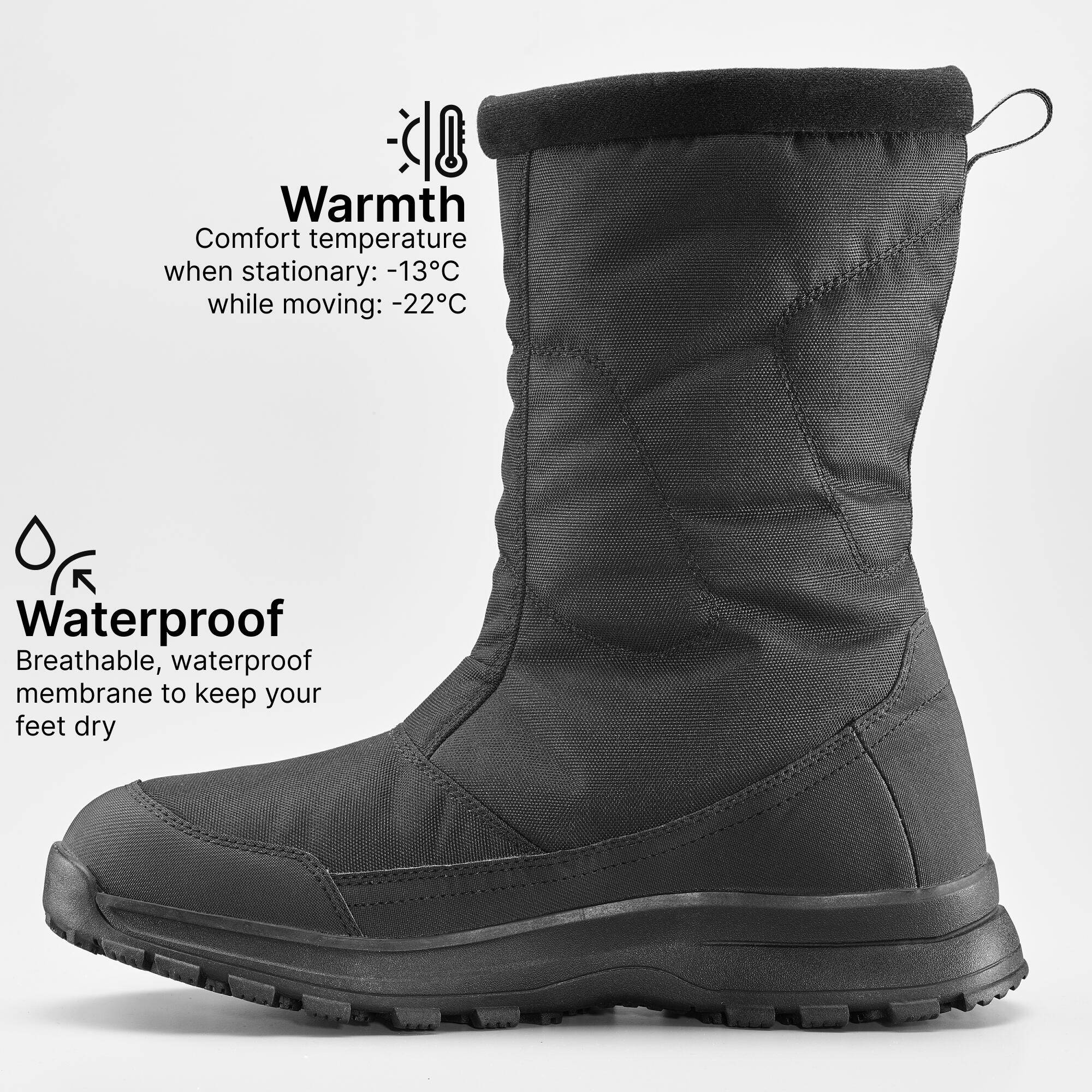 Men's warm waterproof snow hiking boots  - SH100 Zip -  5
