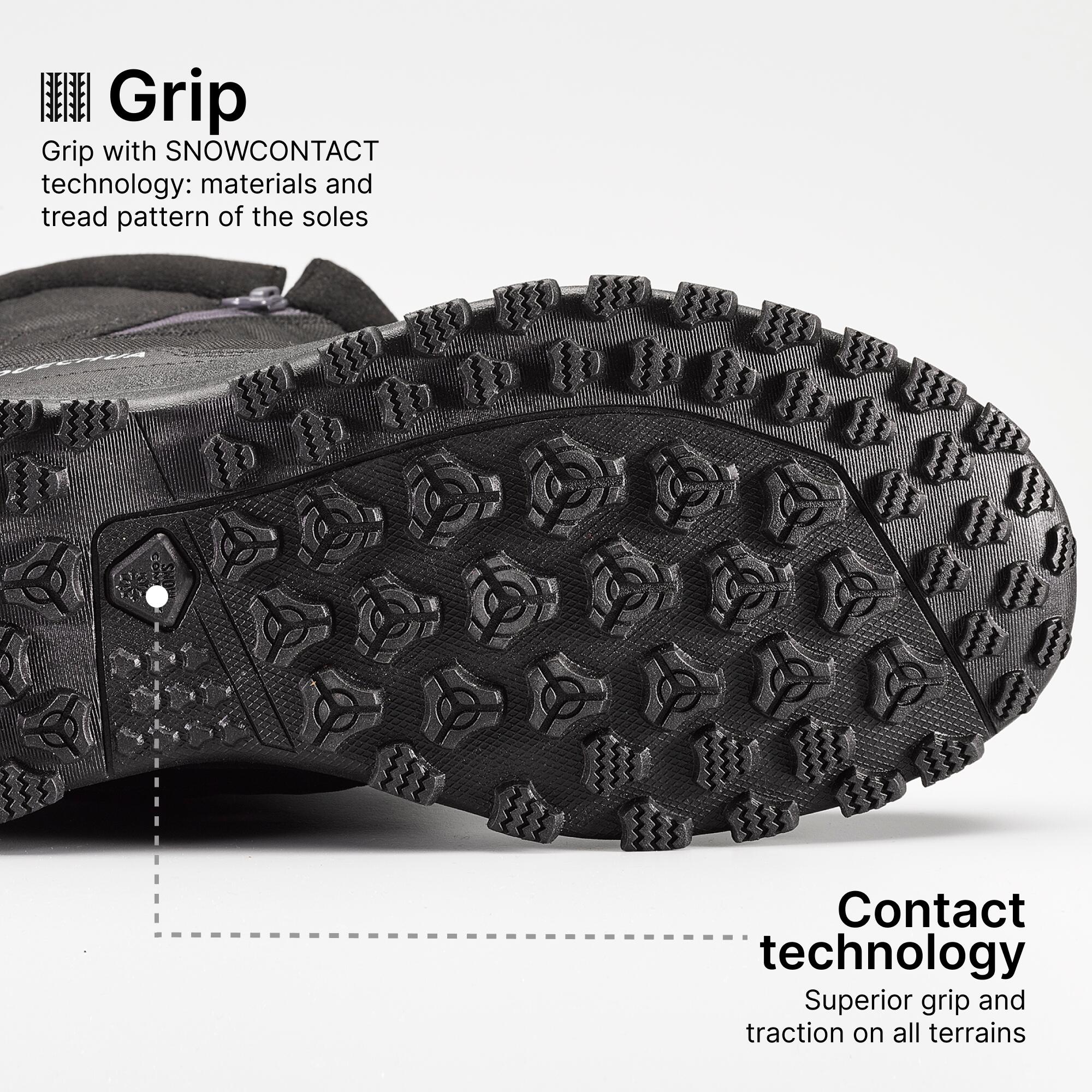 Men's warm waterproof snow hiking boots  - SH100 Zip