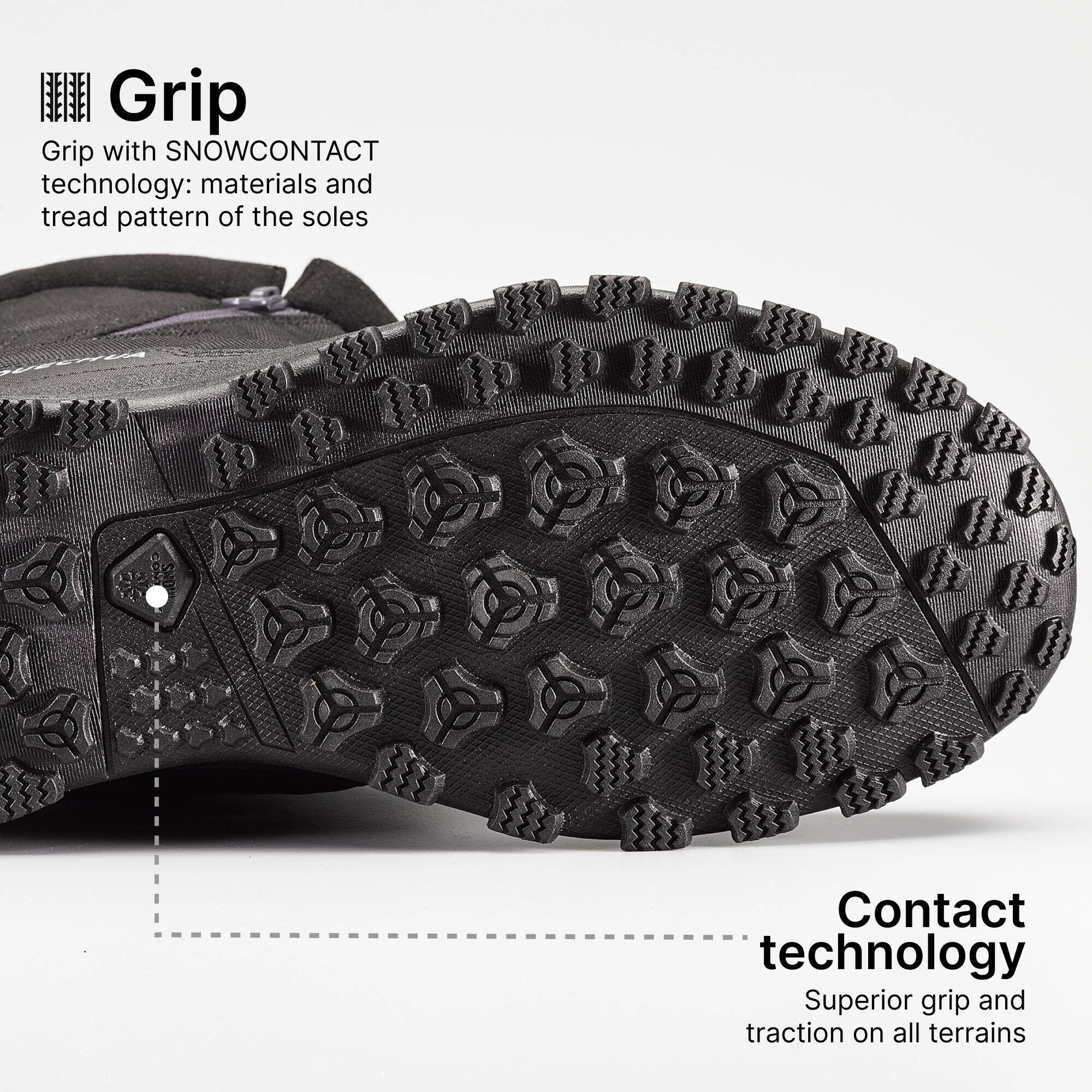 Men's warm waterproof snow hiking boots  - SH100 Zip -  4