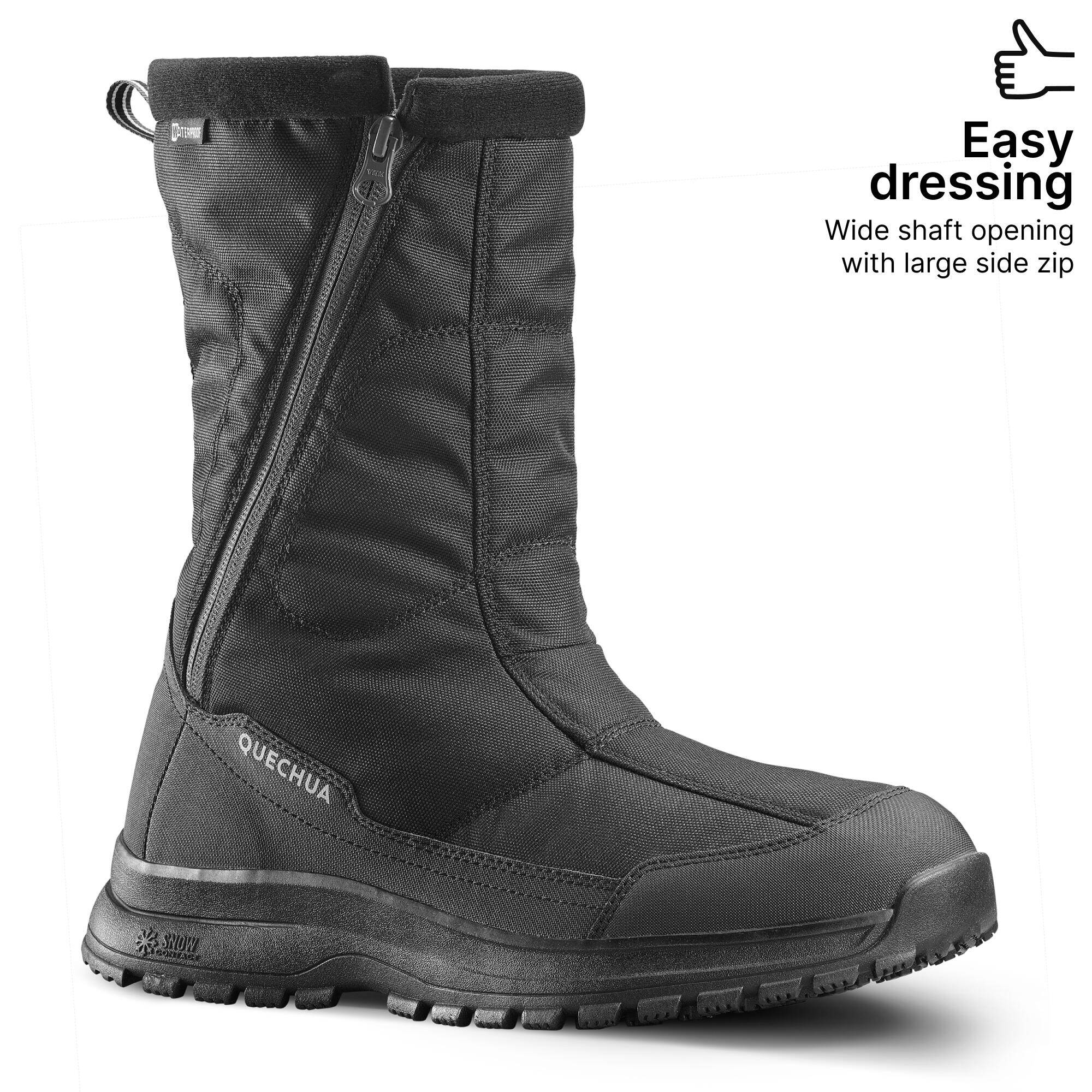 Men's warm waterproof snow hiking boots  - SH100 Zip -  3