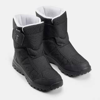 Women Long Warm Snow Boots - Waterproof - Black