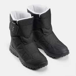 Women’s warm and waterproof snow hiking boots NH100 Rip-tab - Black