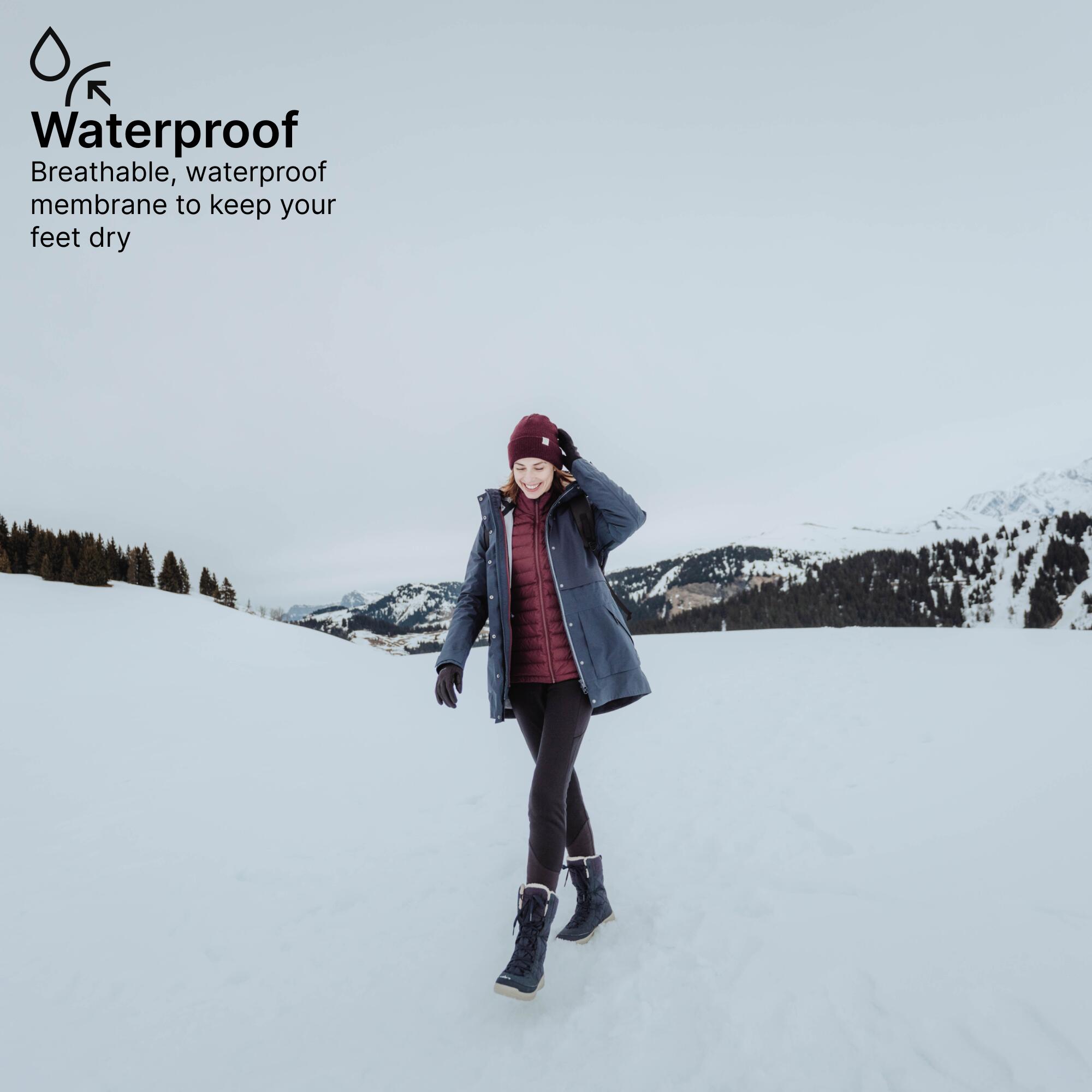 Women’s warm and waterproof snow boots, NH500 High - Blue