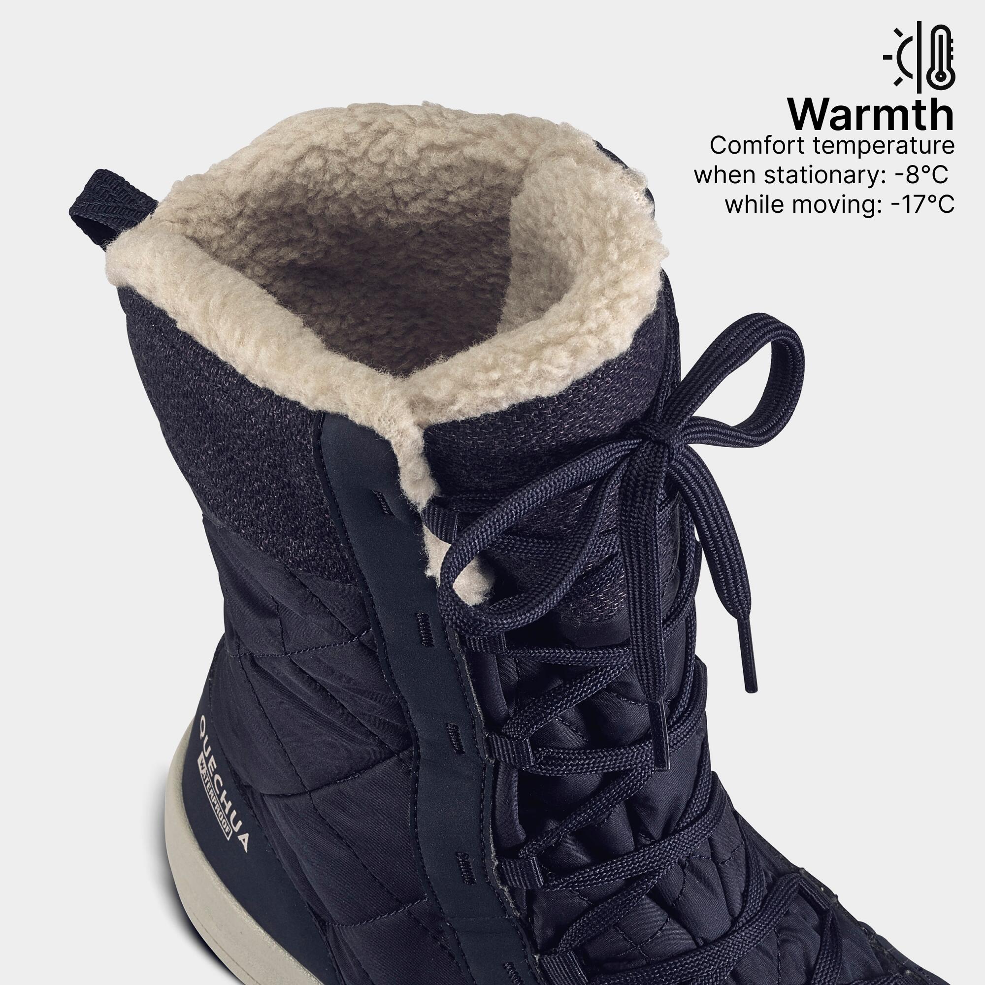 Women’s warm and waterproof snow boots, NH500 High - Blue