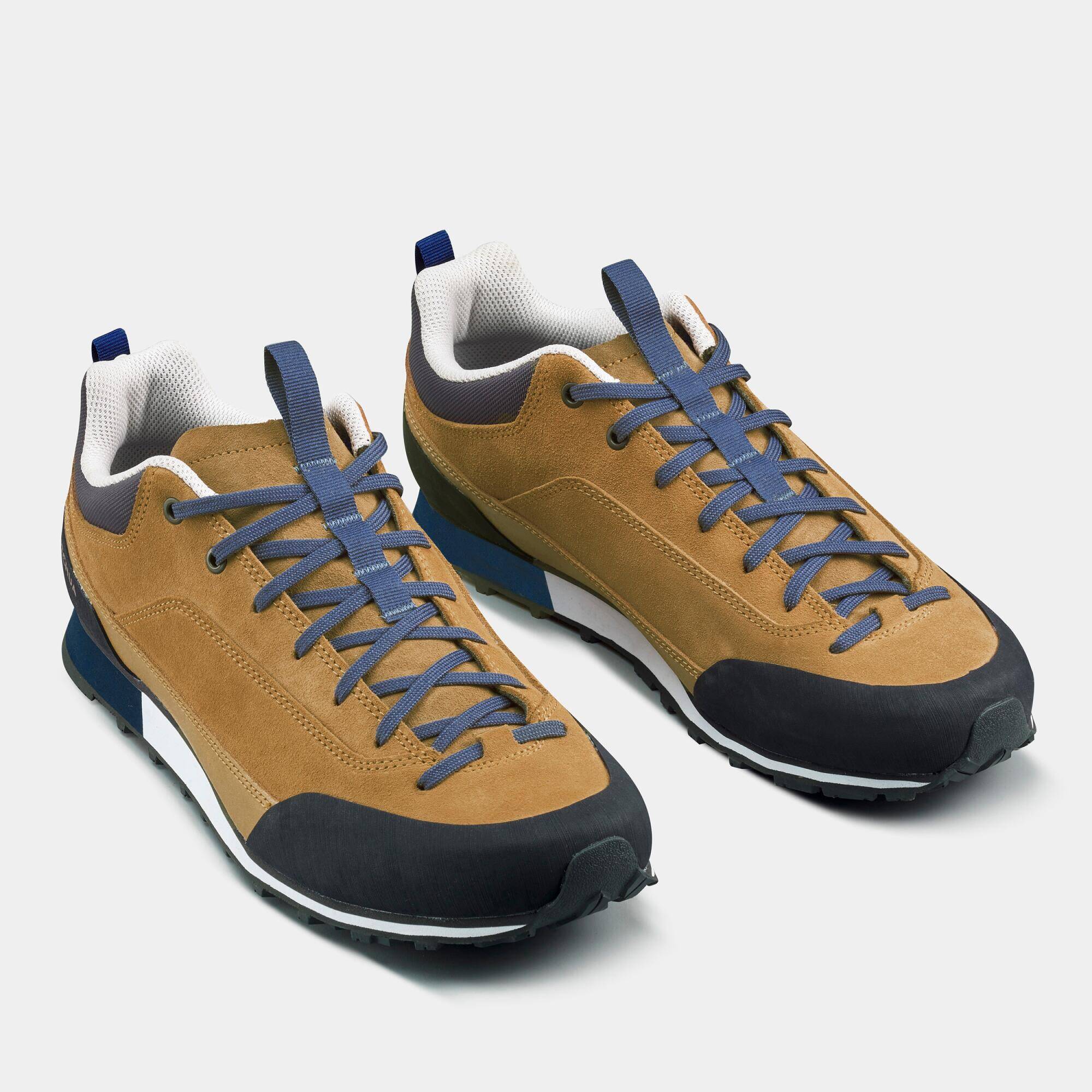 Men Low Ankle Leather Hiking Shoes with Built-in Socks - NH500 -  1