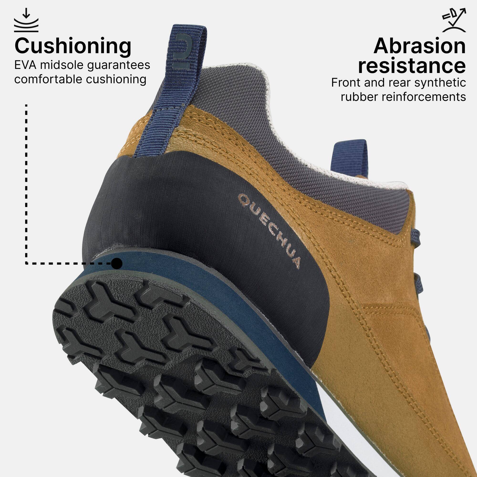 Men Low Ankle Leather Hiking Shoes with Built-in Socks - NH500 -  4